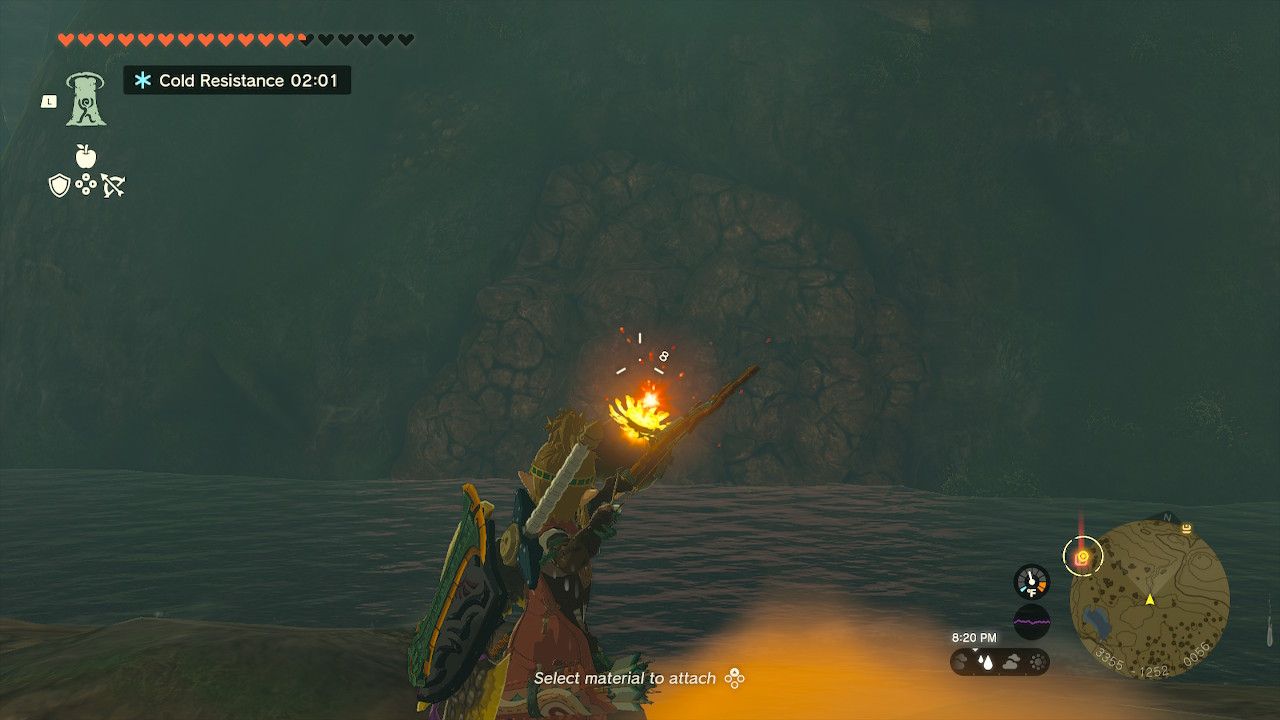 Link across from breakable stones in Zelda Tears of the Kingdom