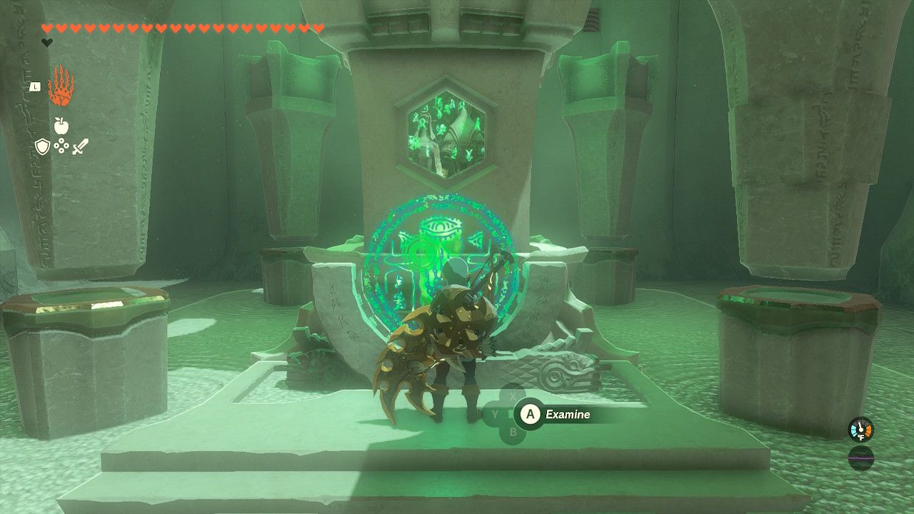 Link activating the shrine in Zelda Tears of the Kingdom