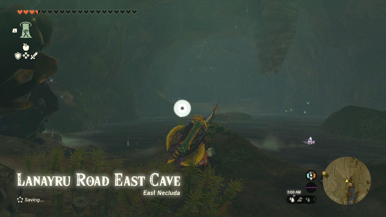 Link inside the East Lanayru Road Cave in Zelda Tears of the Kingdom