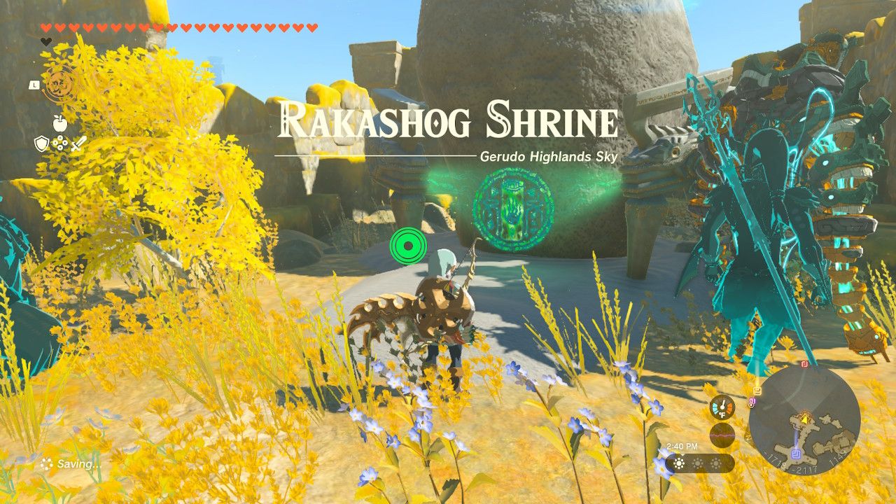 Link outside of the Rakashog Shrine in Zelda Tears of the Kingdom