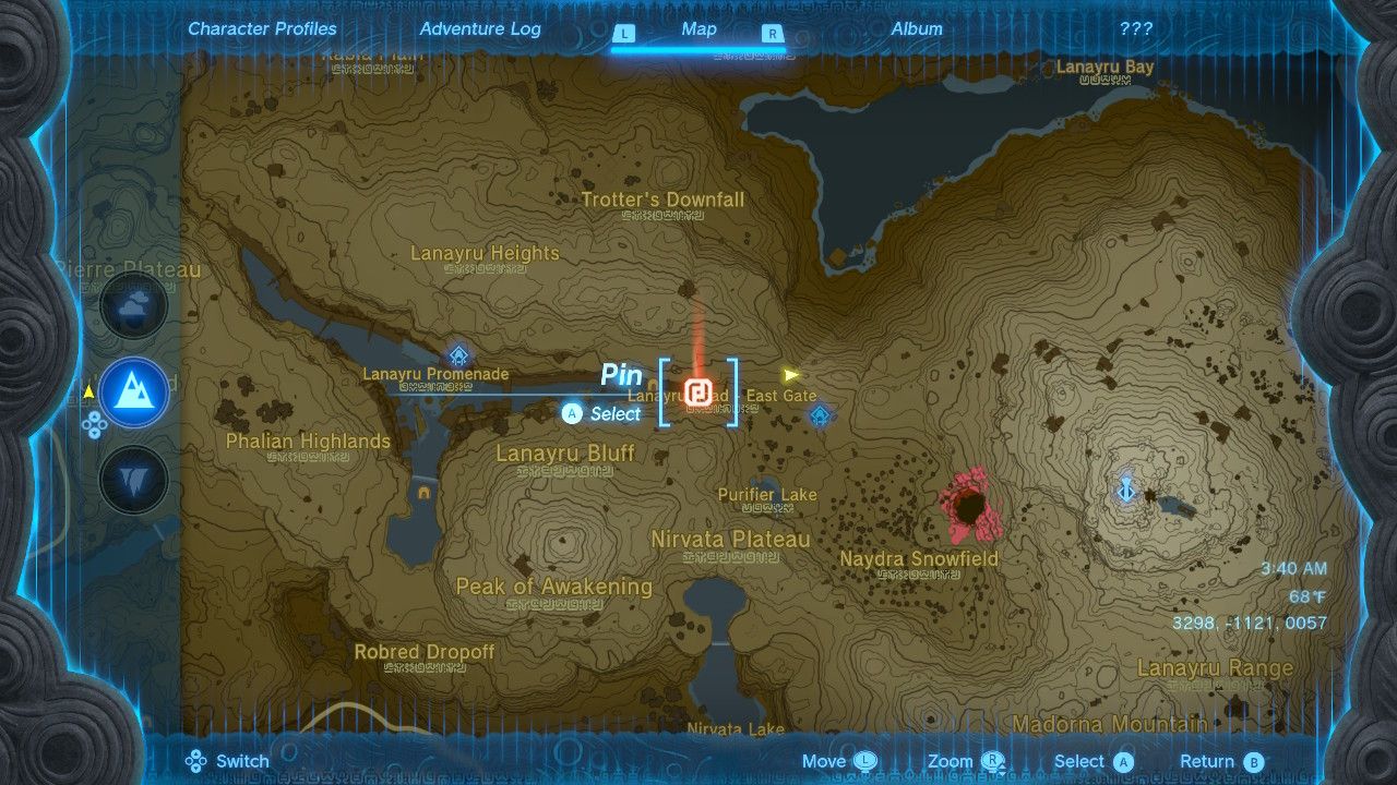 Map location of the Jogou Shrine in Zelda Tears of the Kingdom