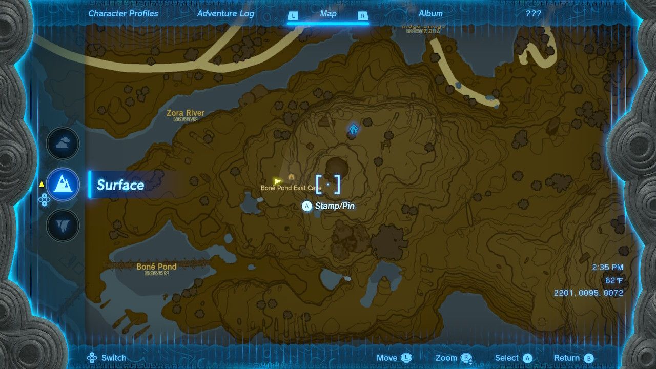 Map location of the Maoikes Shrine in Tears of the Kingdom