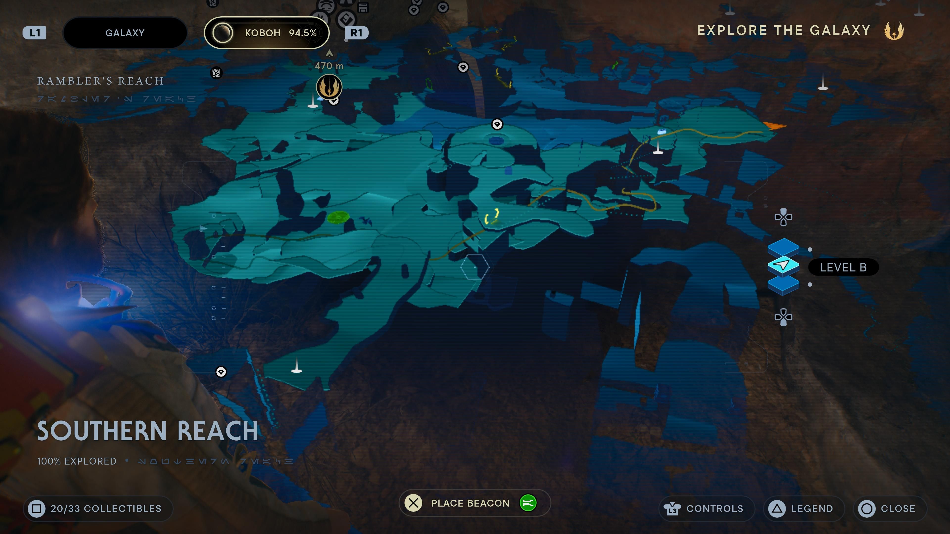 Map of a Force Essence in Southern Reach in Jedi Survivor