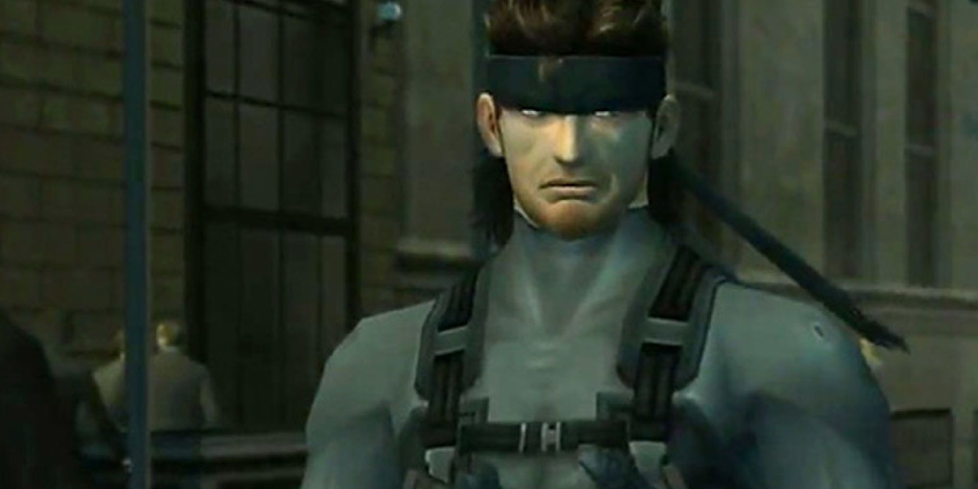 Solid Snake from Metal Gear Solid 2 pulling a face
