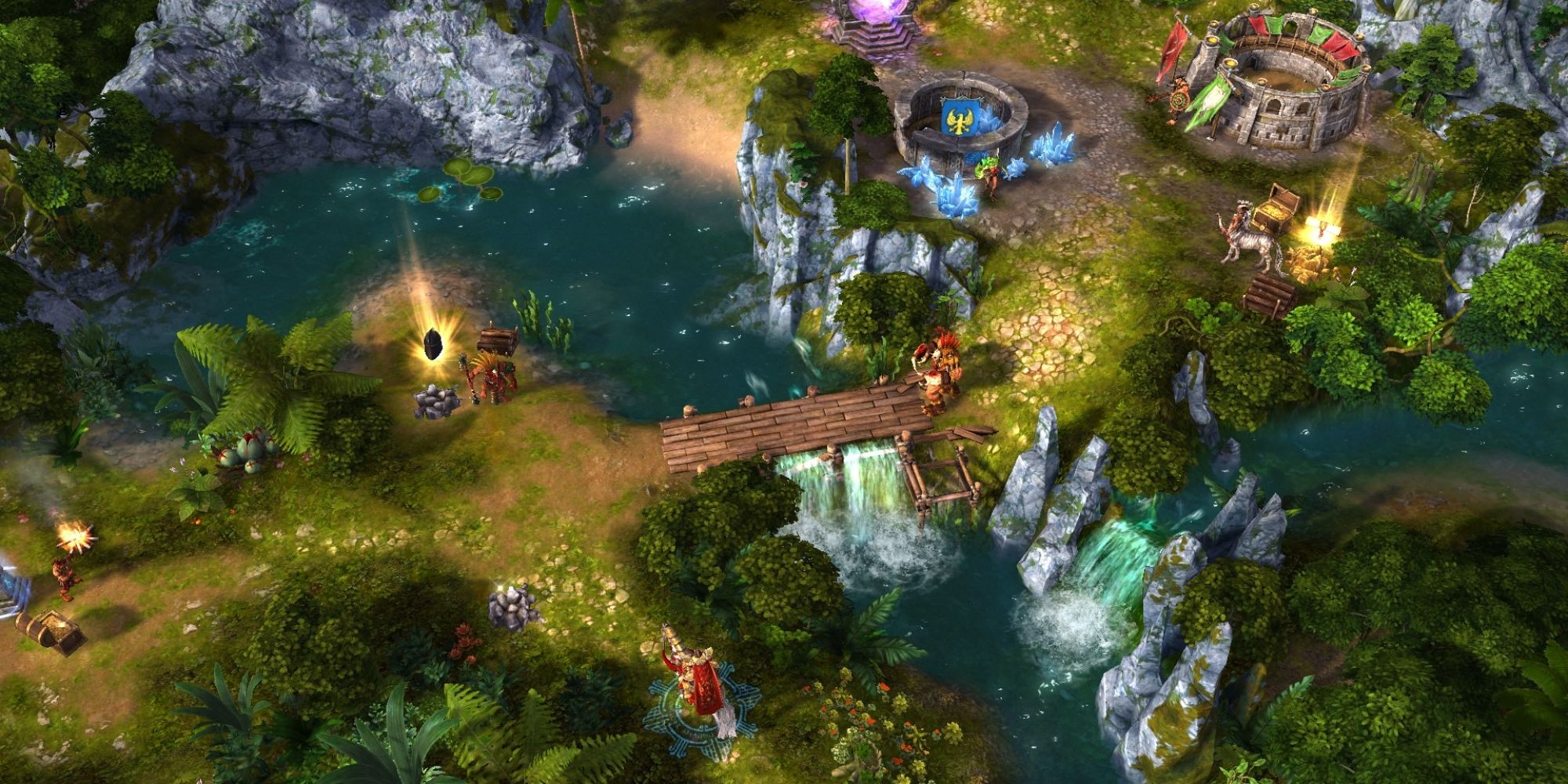 Might & Magic Heroes 6 Screenshot Of Gameplay Including Grassy Area and Several Characters