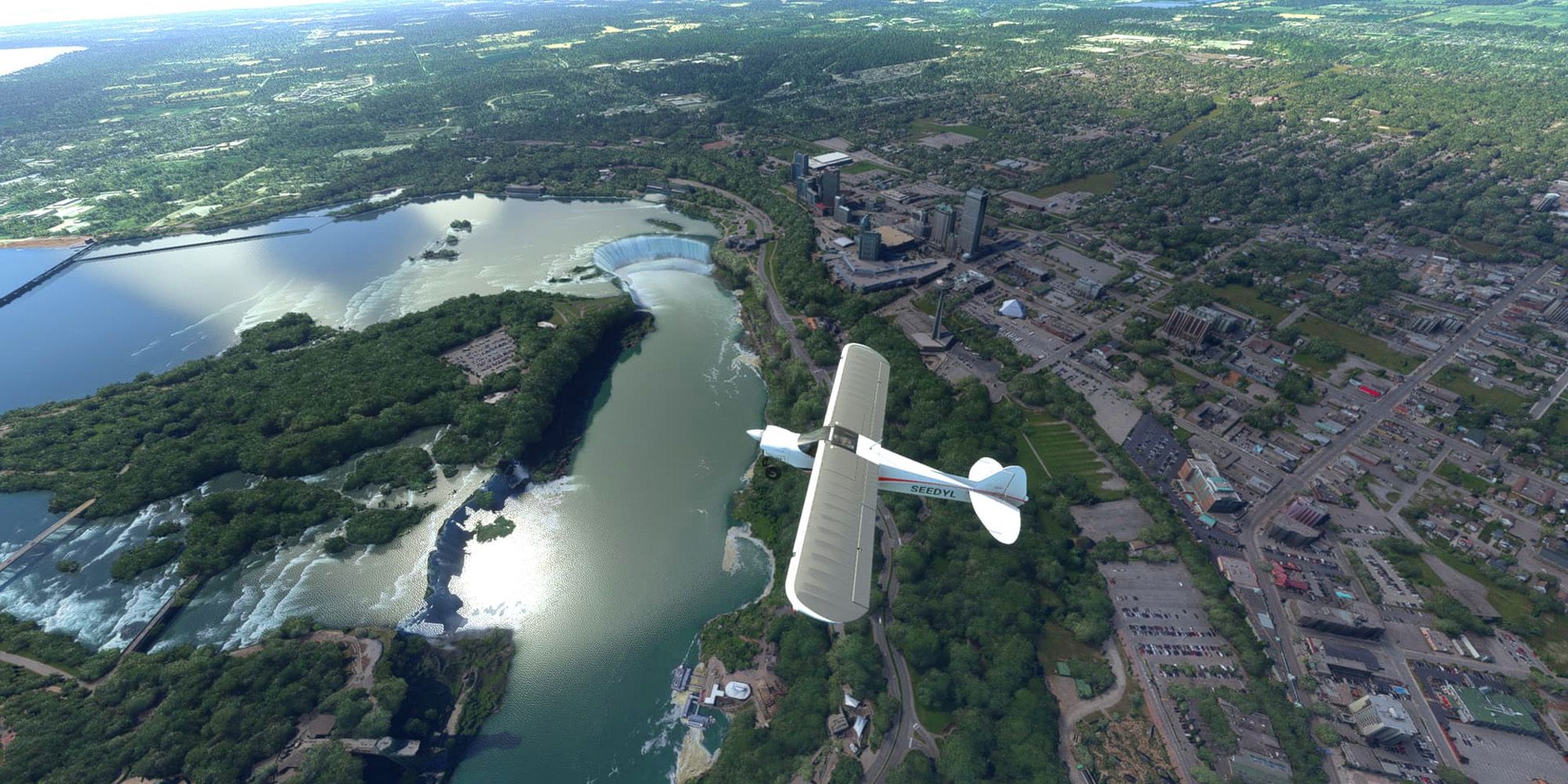 Niagara falls in microsoft flight simulator