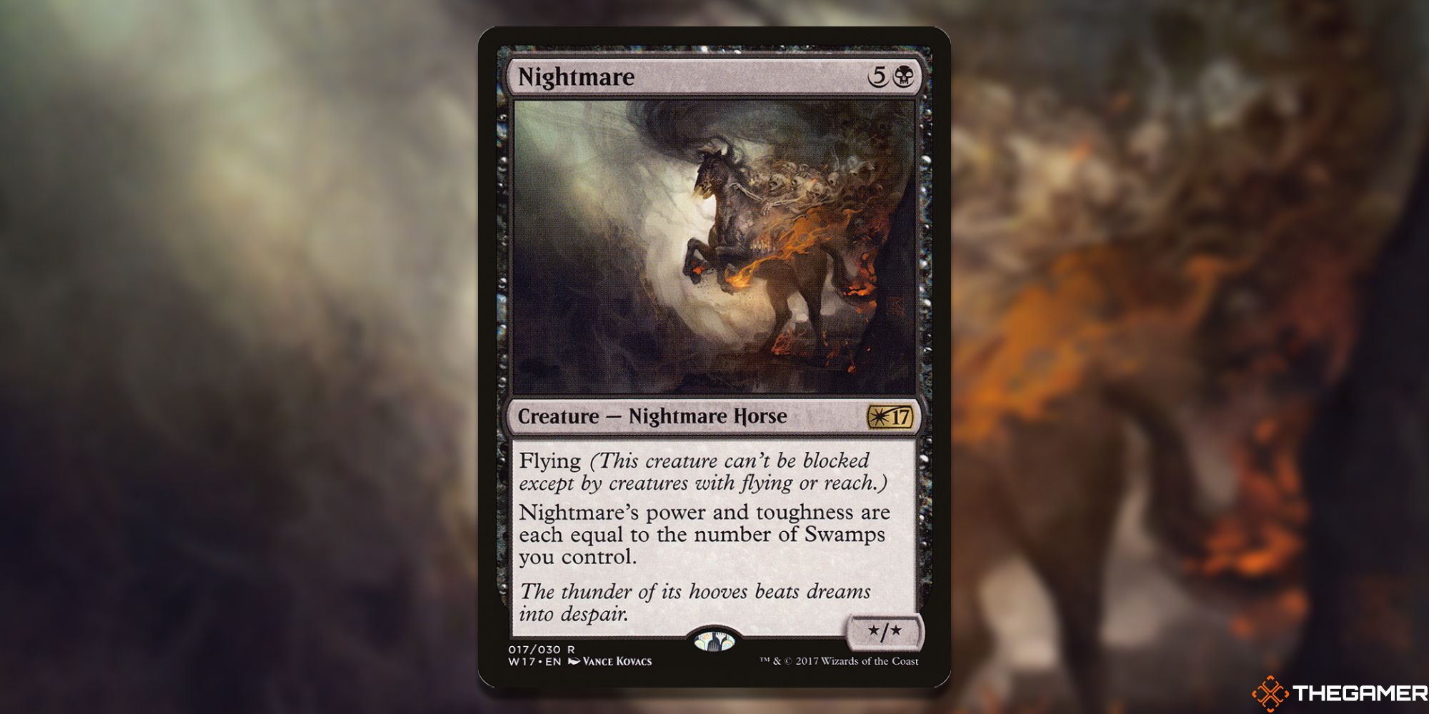 Image of the Nightmare card in Magic: The Gathering, with artwork by Vance Kovacs