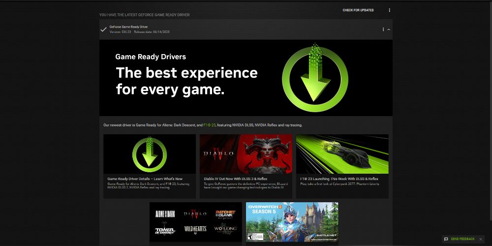 Updated NVIDIA GeForce Experience graphics driver