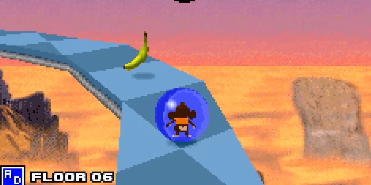 One of the advanced stages in Super Monkey Ball Jr.