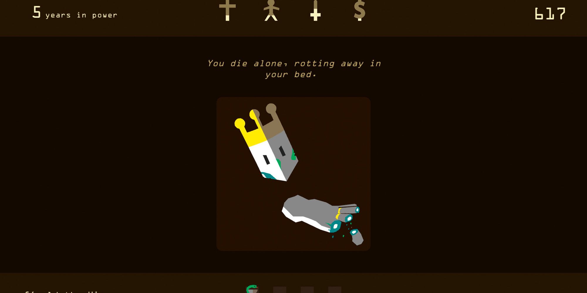 one of the many endings in Reigns