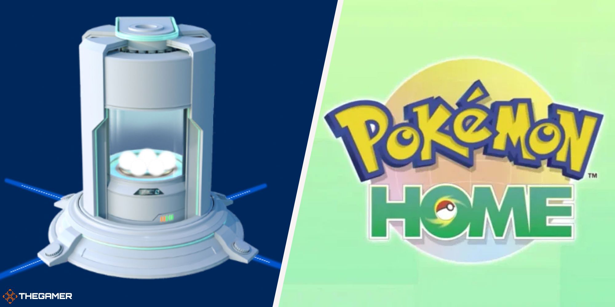 Pokemon Go and Pokemon Home - logo on right, Go Transporter on left
