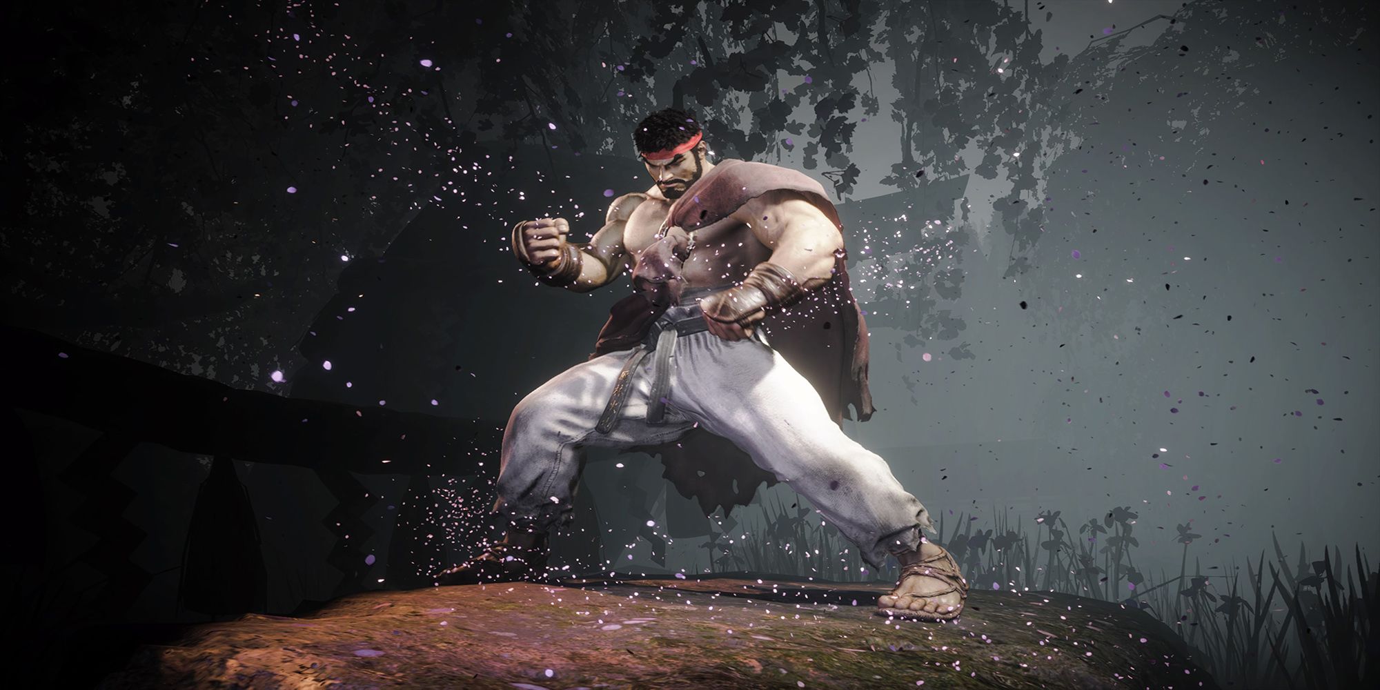 Ryu stands ready while he trains at Genbu Temple in Street Fighter 6.