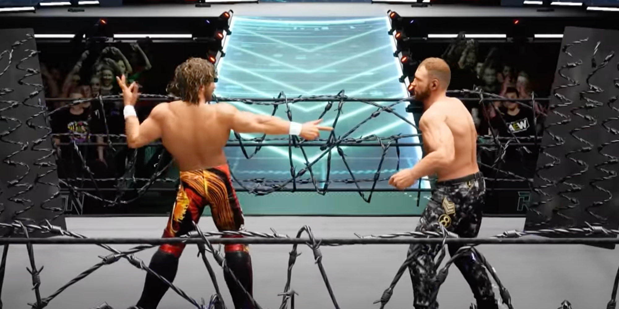 AEW Fight Forever Kenny Omega vs. Jon Moxley Exploding Barbed Wire Deathmatch