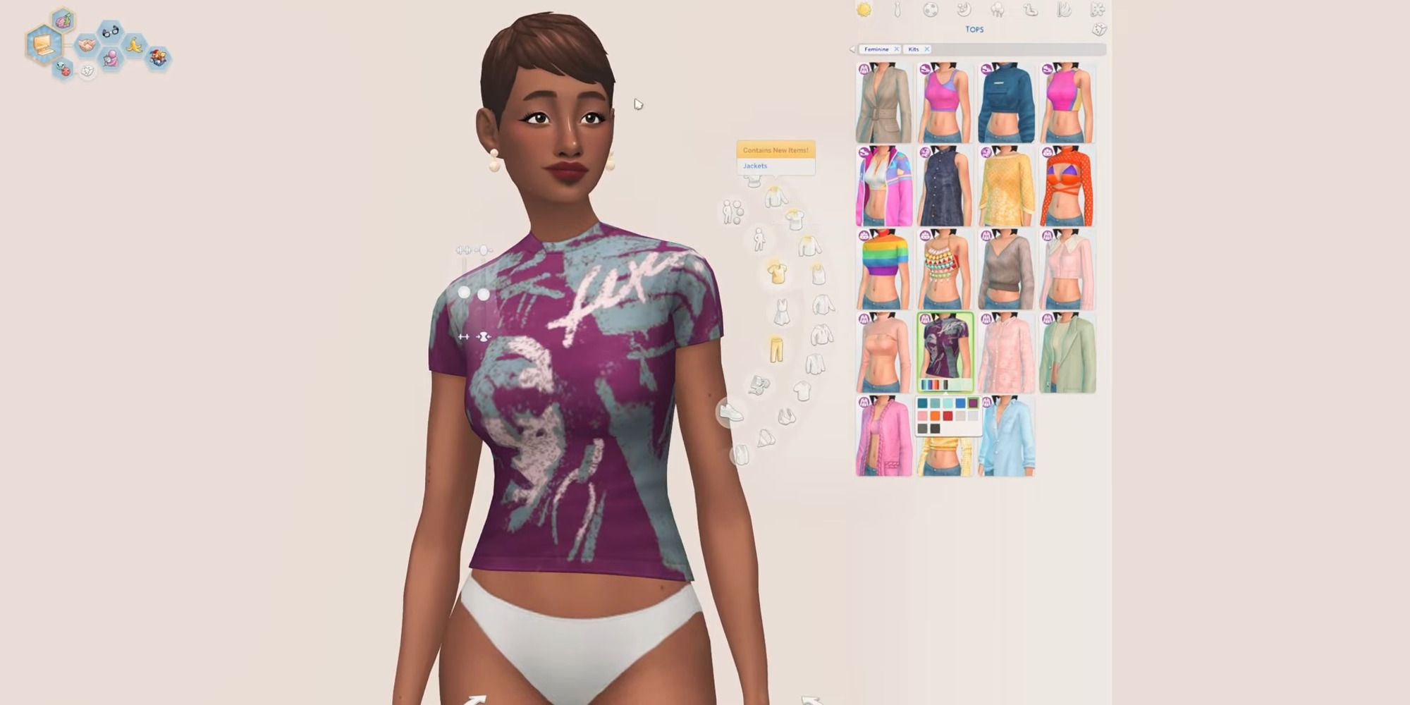 Graphic Fitted Shirt from Sims 4 Moonlight Chic Kit