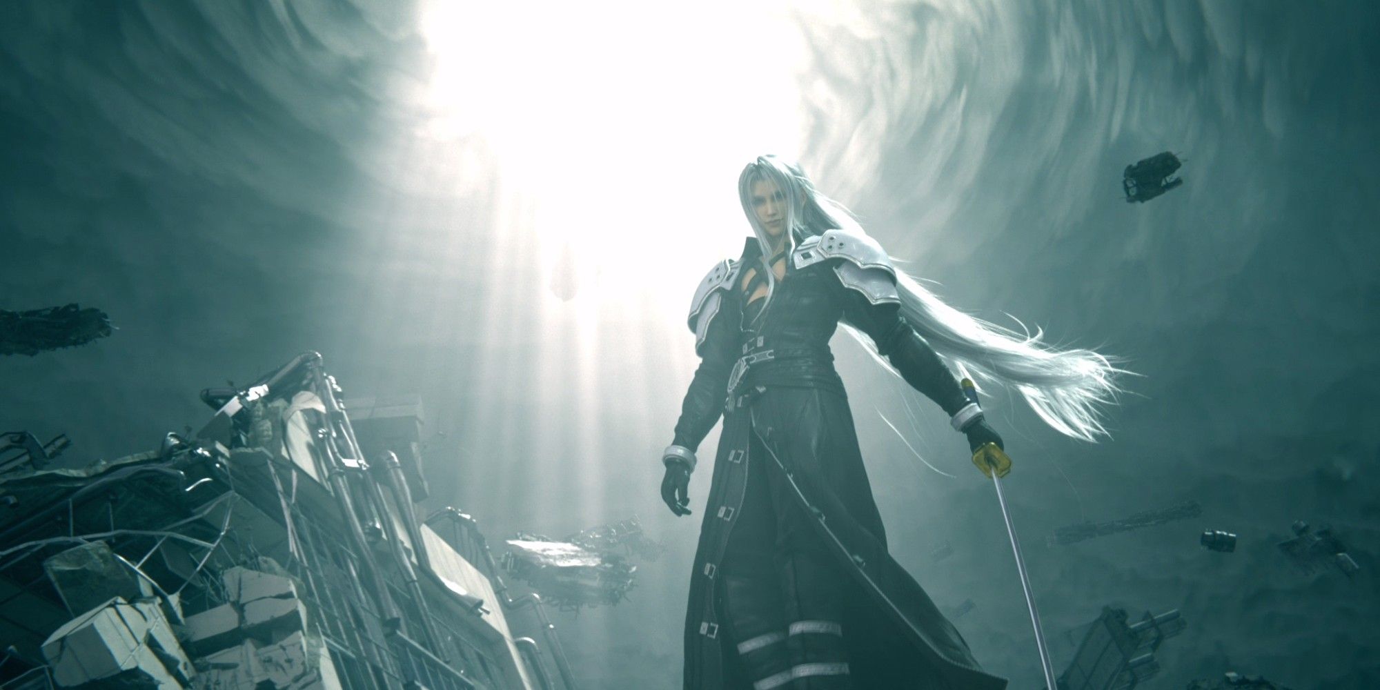 Sephiroth looks down from the high sky