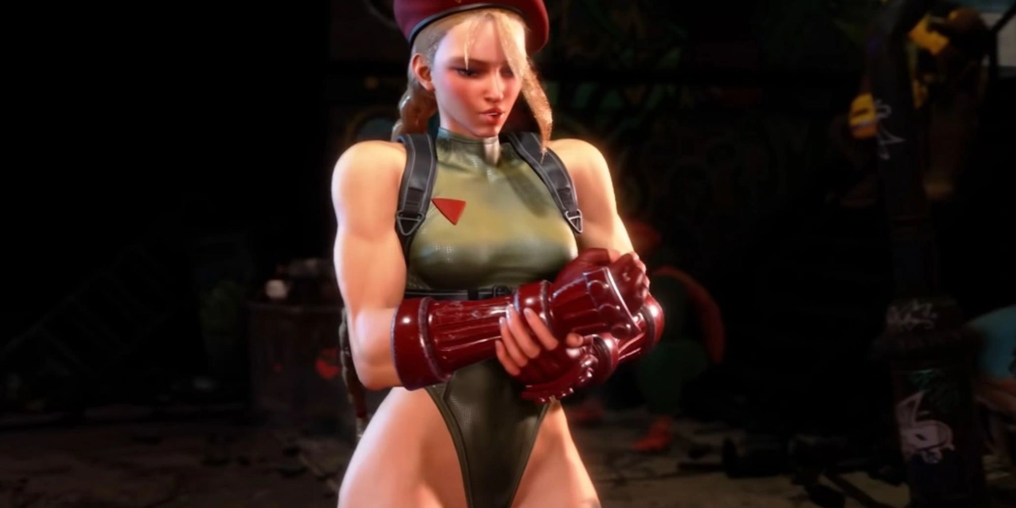 Cammy preparing to fight in her classic outfit in Street Fighter 6