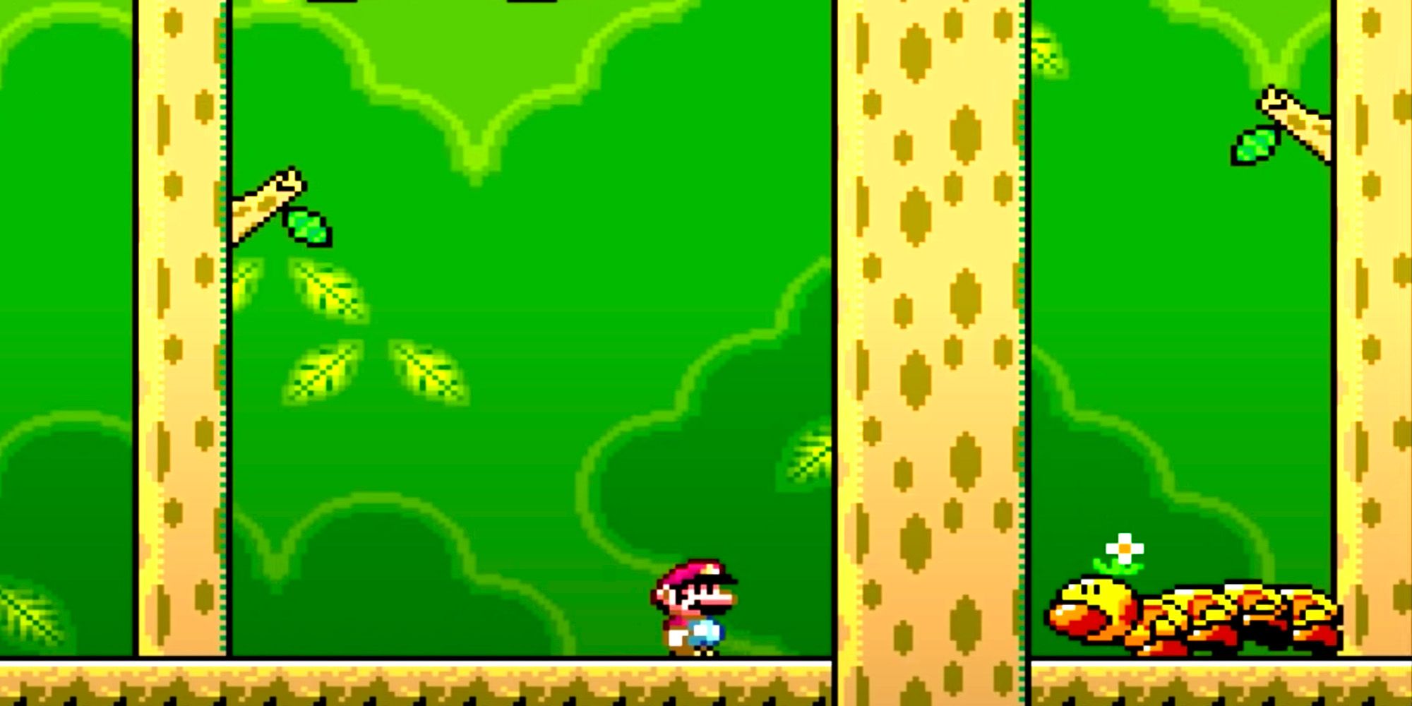 Super Mario World SNES - Mario And Wiggler In The Forest Of Illusion