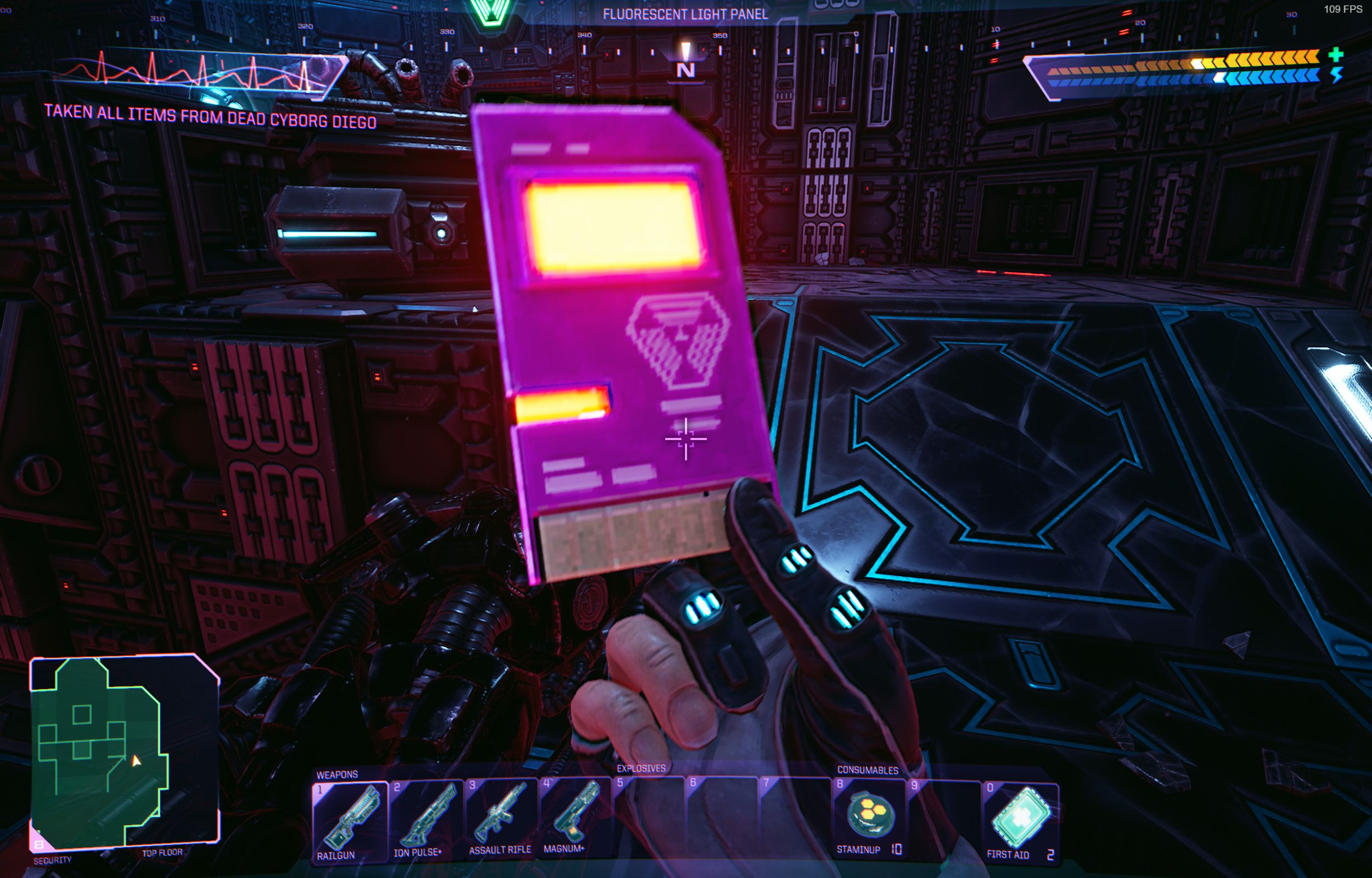 System Shock: Diego dropped the Personal-5 (PER5) access card.
