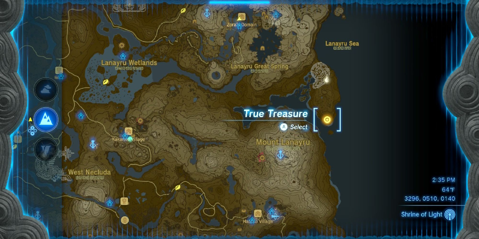 tears of the kingdom, a true treasure marked on the map
