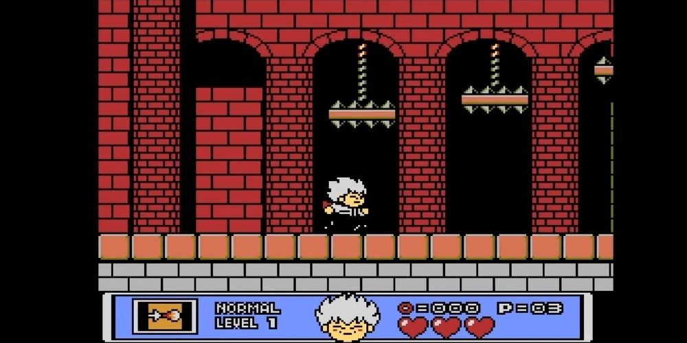 The first level of Kid Dracula on the NES.