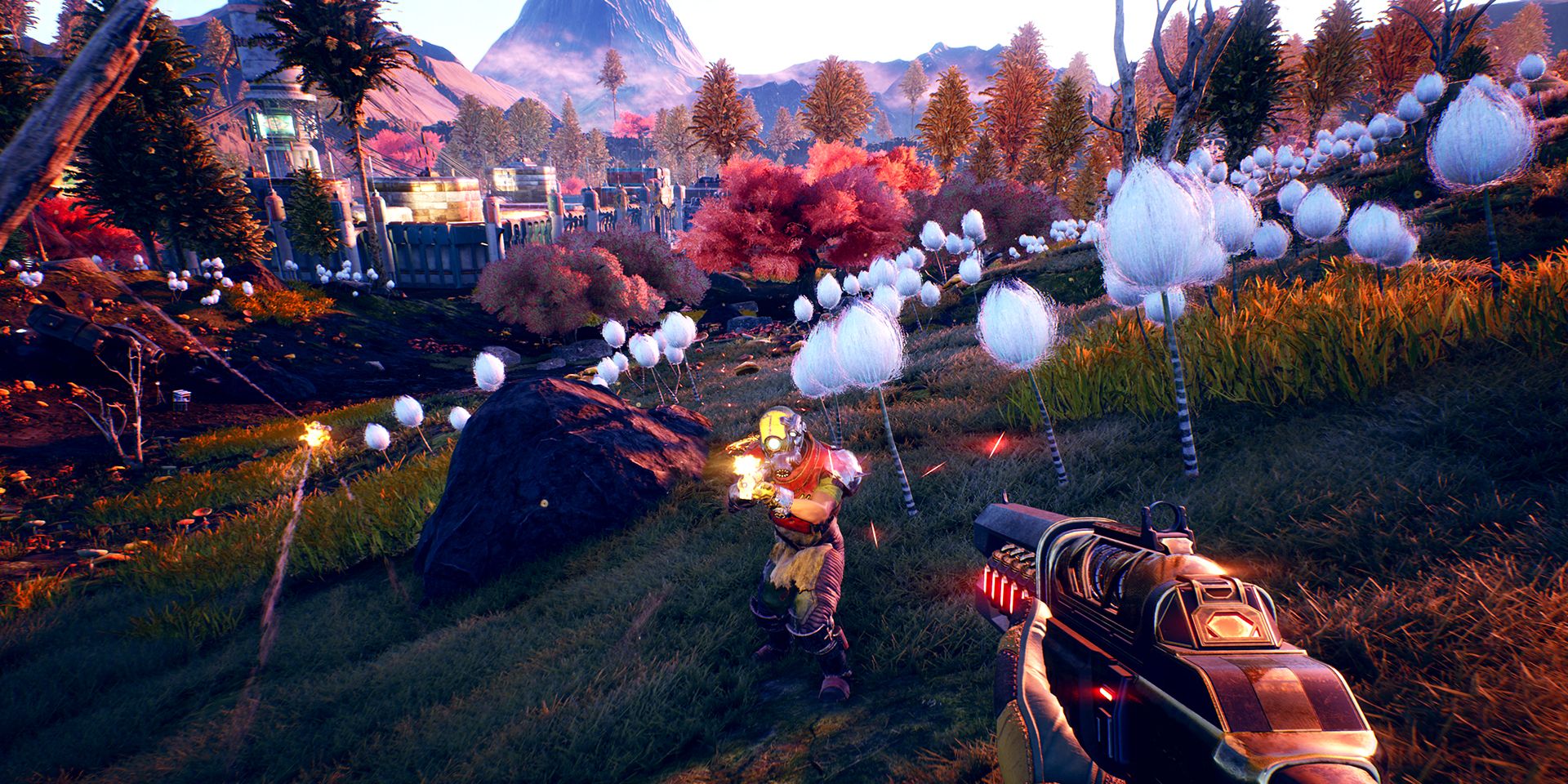 Image has an armored enemy shooting at the player