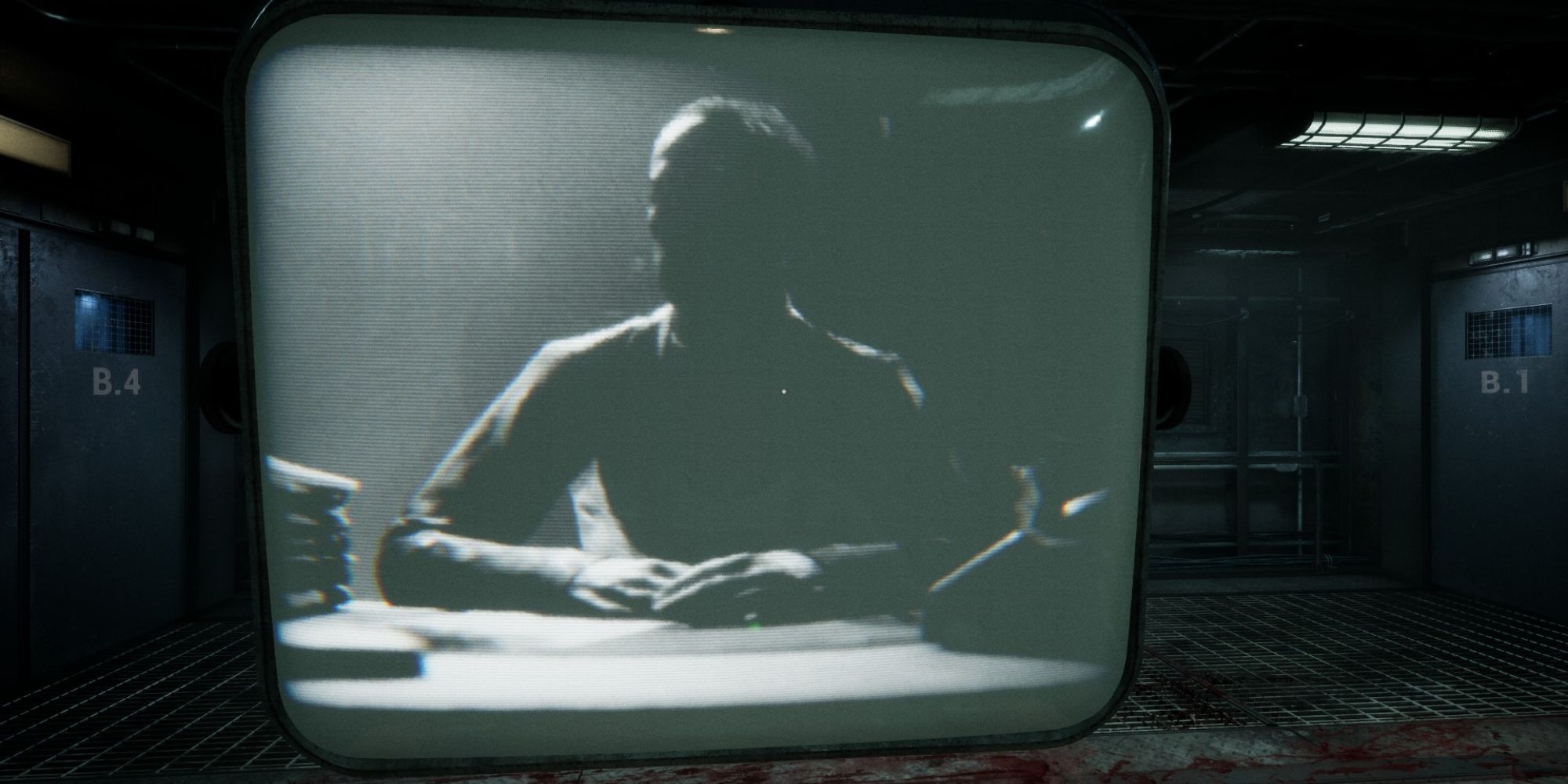 the outlast trials mysterious figure on tv screen