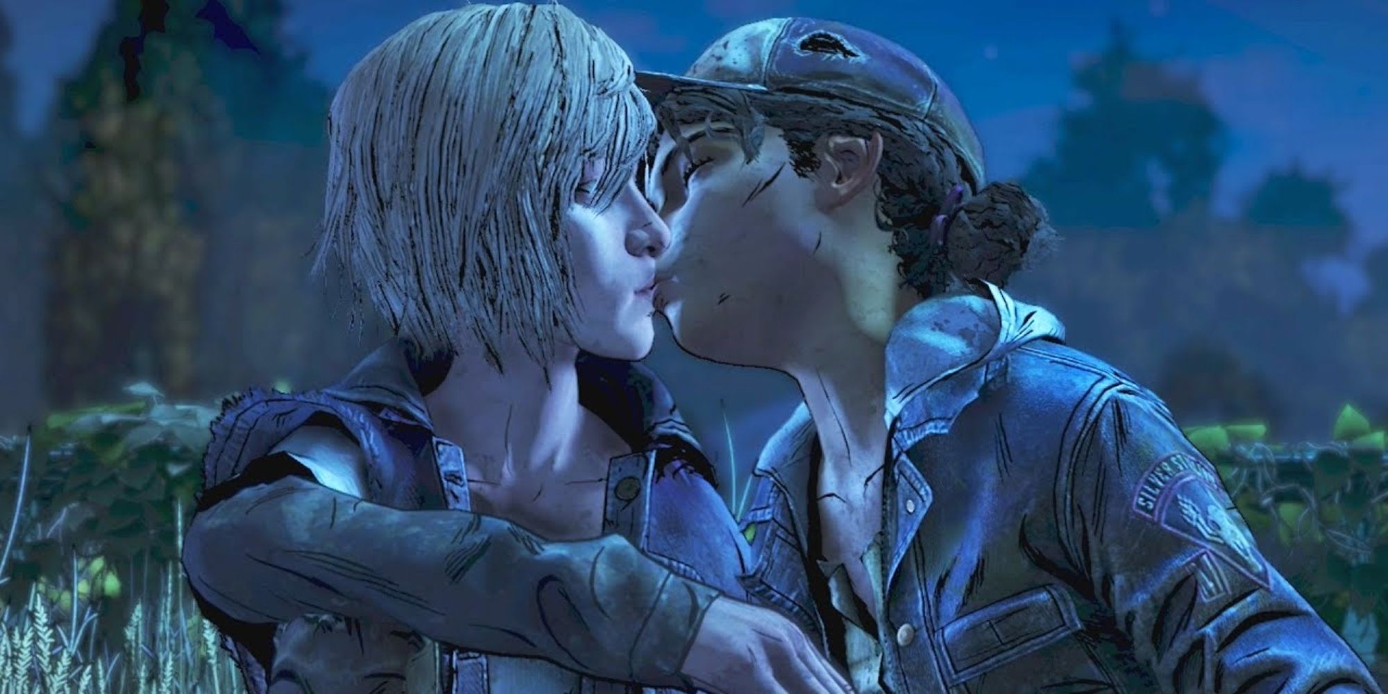 The Walking Dead Final Season Screenshot Of Clementine Kissing Violet