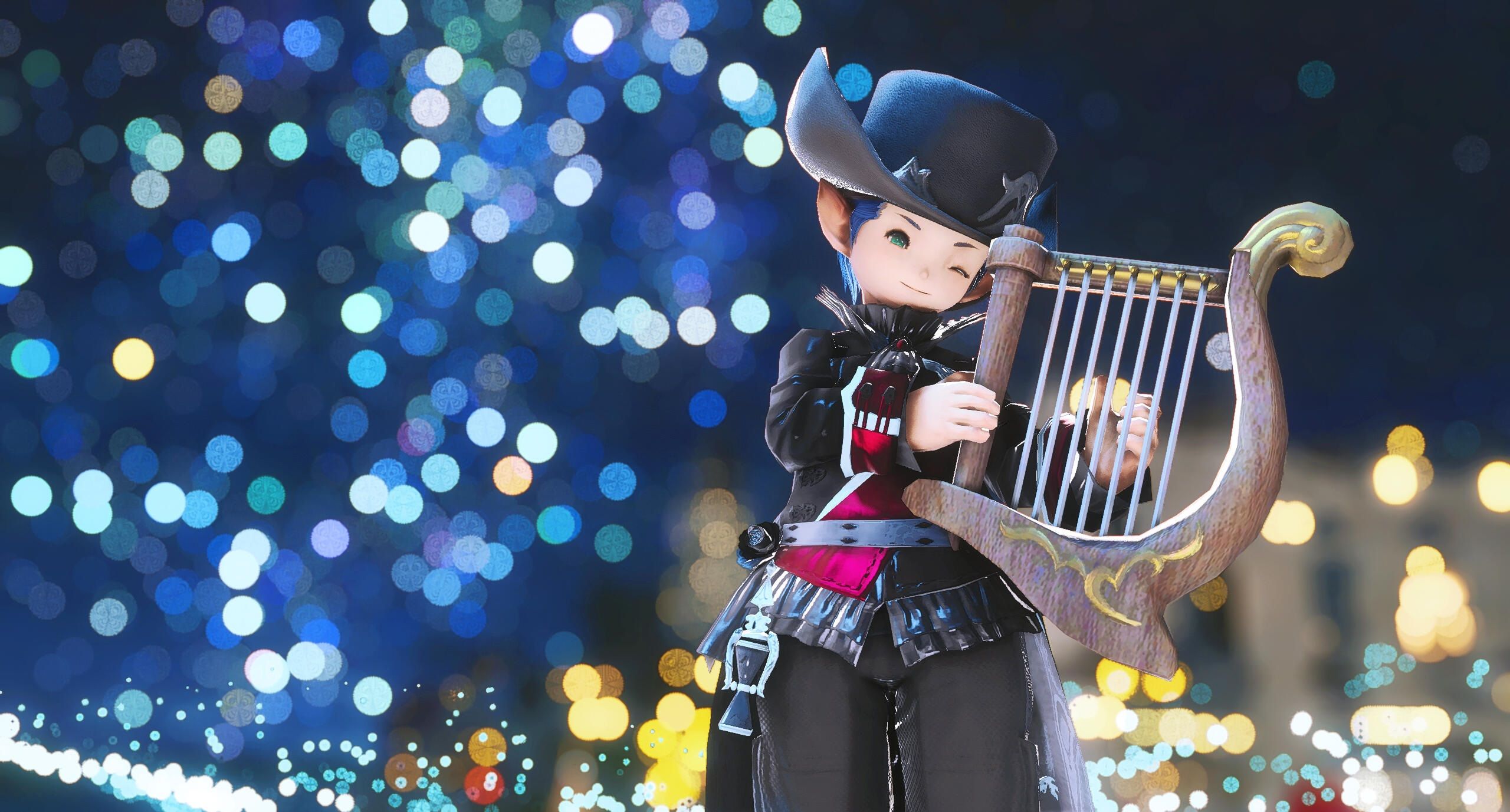 A bard at MogStock 2022 in Final Fantasy 14.