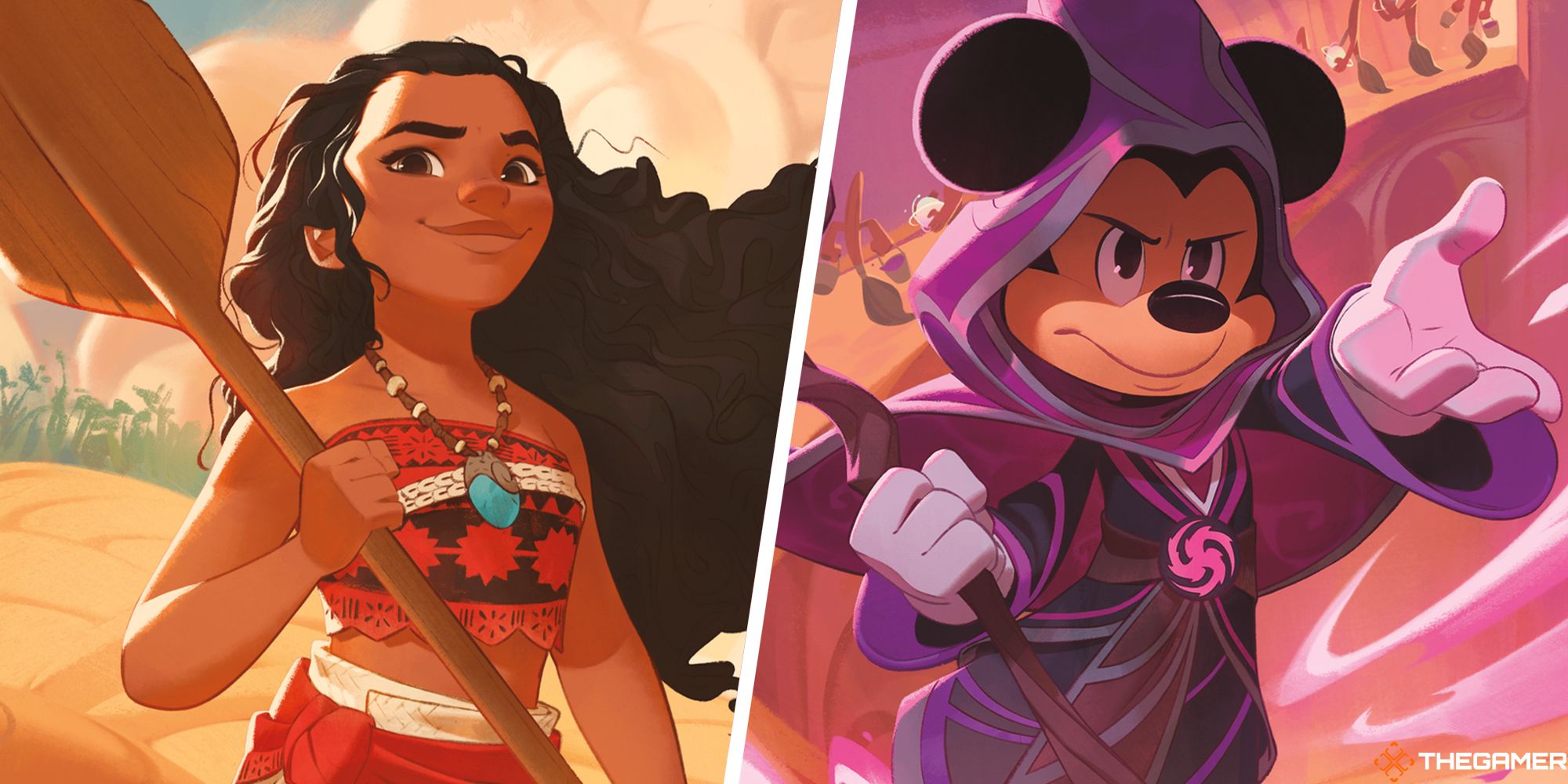 Amber Amethyst Moana y Mickey uno al lado del otro