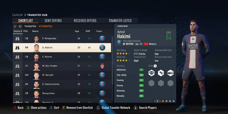 An image of Achraf Hakimi in FIFA 23