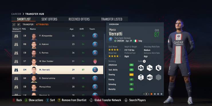 An image of Marco Verratti in FIFA 23