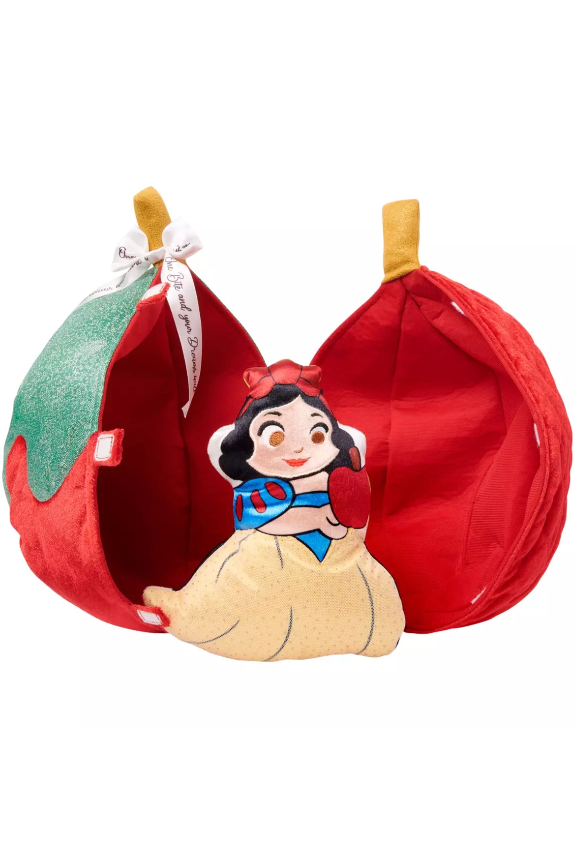 Snow White and the Evil Queen plush in the poisoned apple