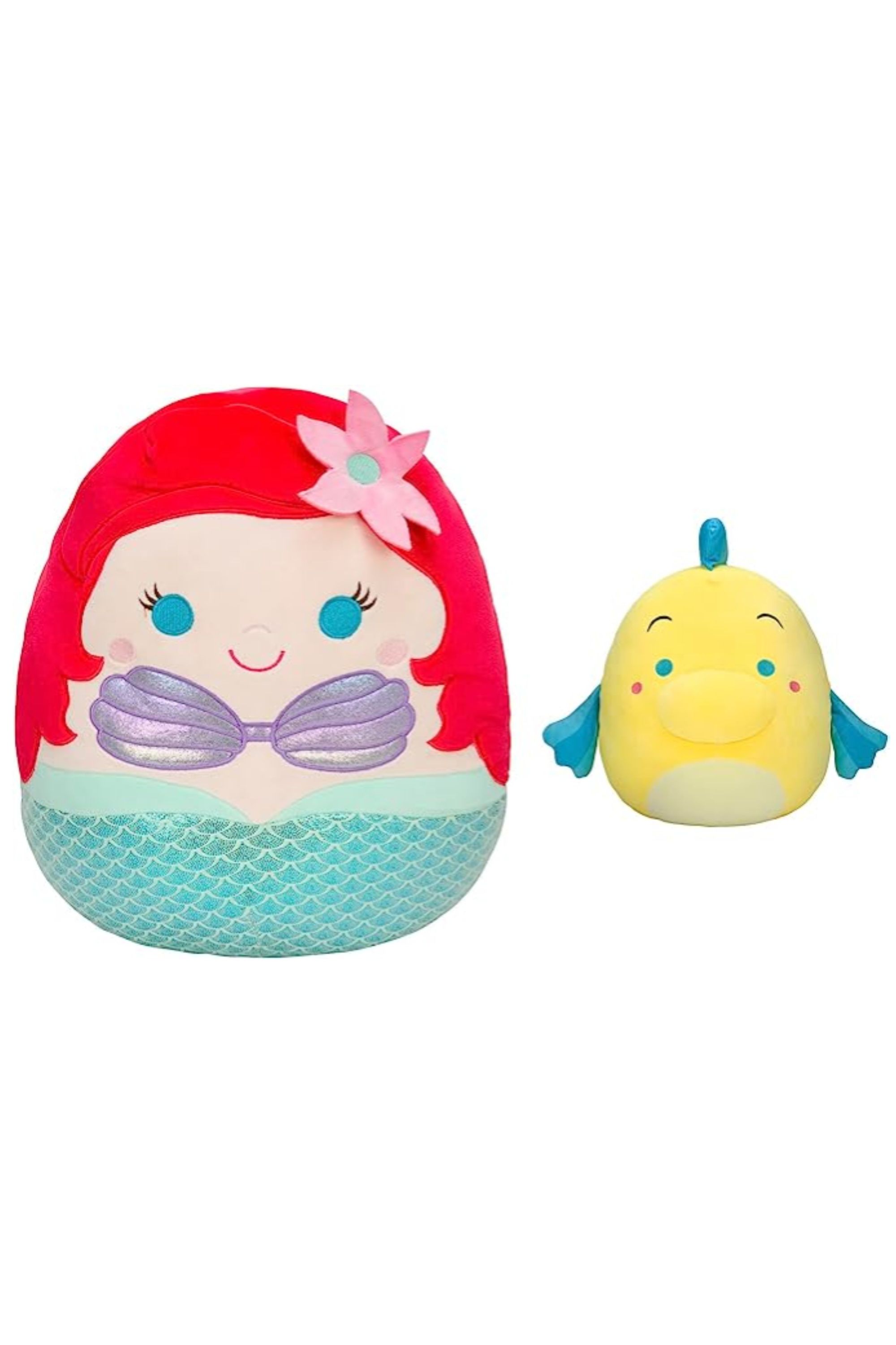 Squishmallows Original Disney 10-inch Ariel and 4-inch Flounder 2-pack plushies