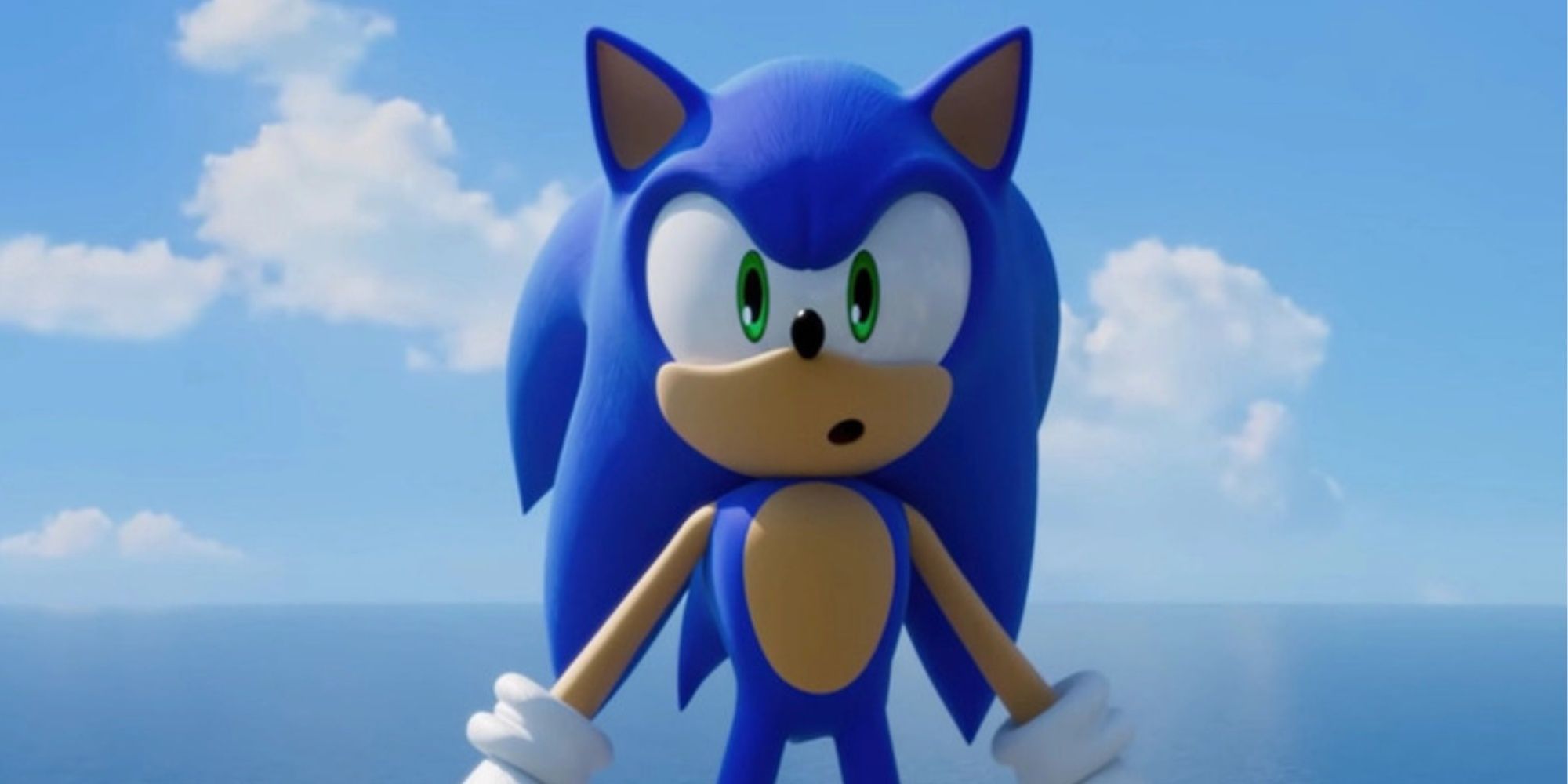 sonic looking surprised in frontiers