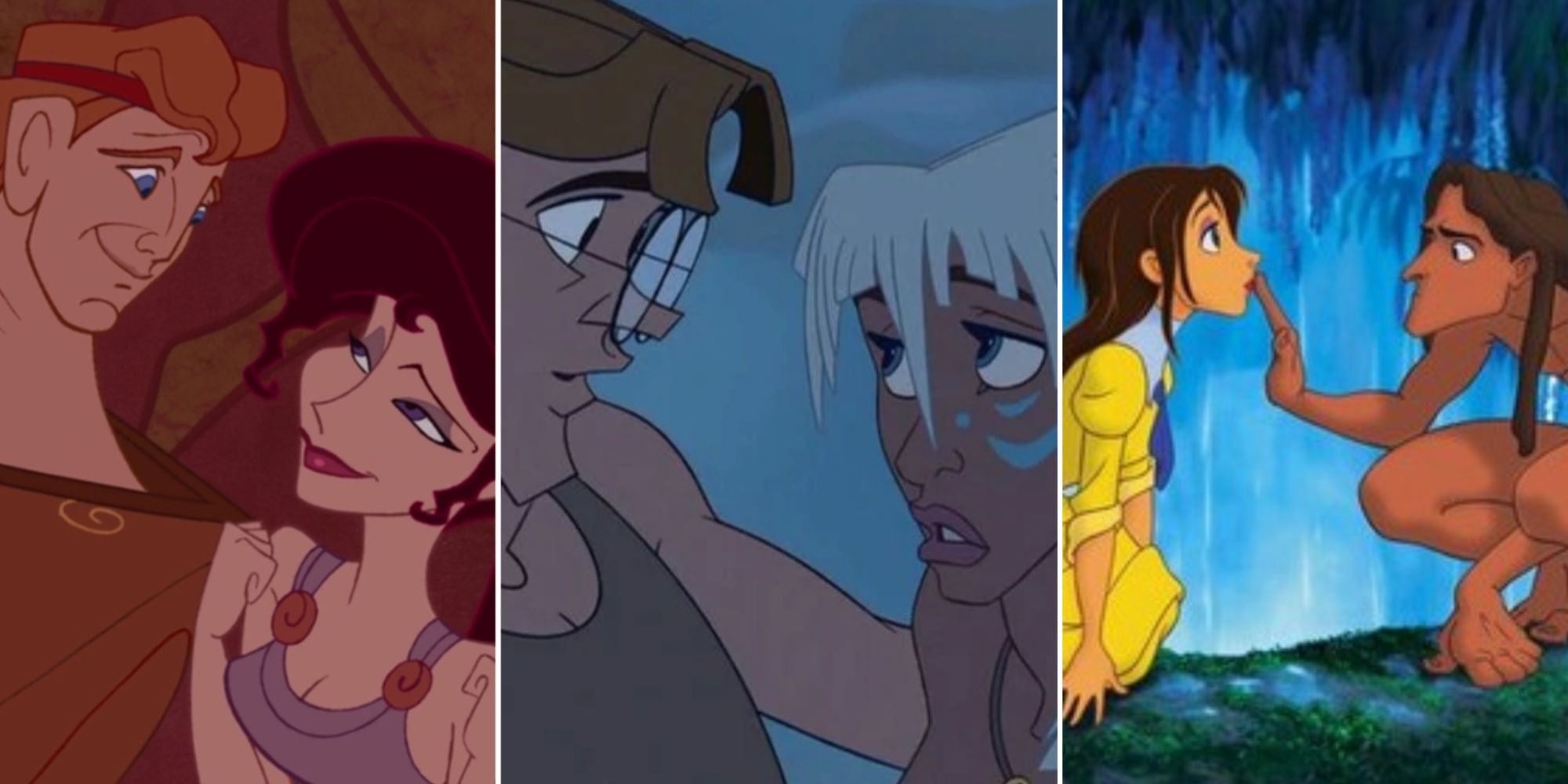 Cover Image For Best Disney Couples With Images From Hercules, Atlantis The Lost Empire, And Tarzan
