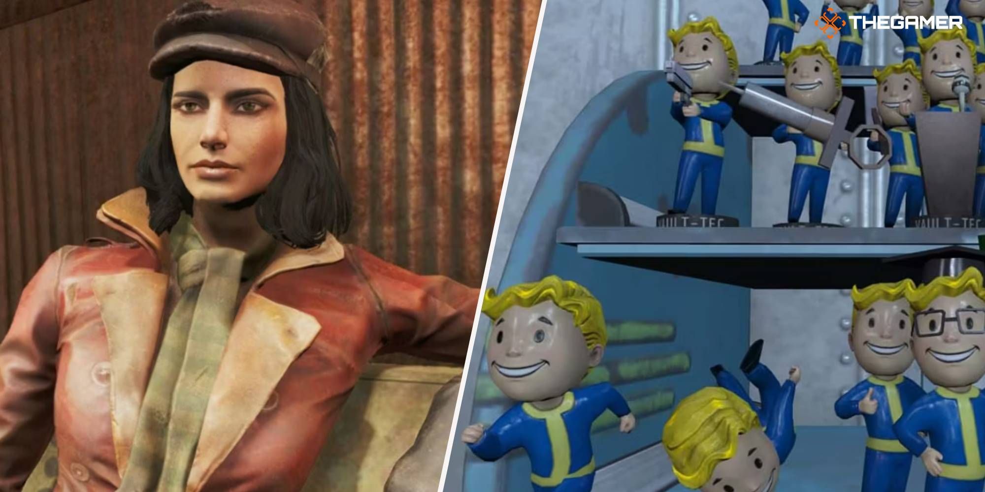 Fallout 4 Piper and a Collection of Bobbleheads