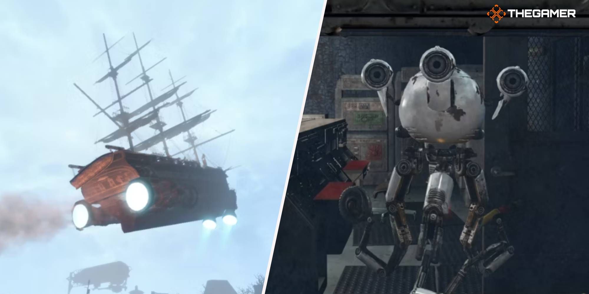 Fallout 4 USS Constitution and Curie the Robot