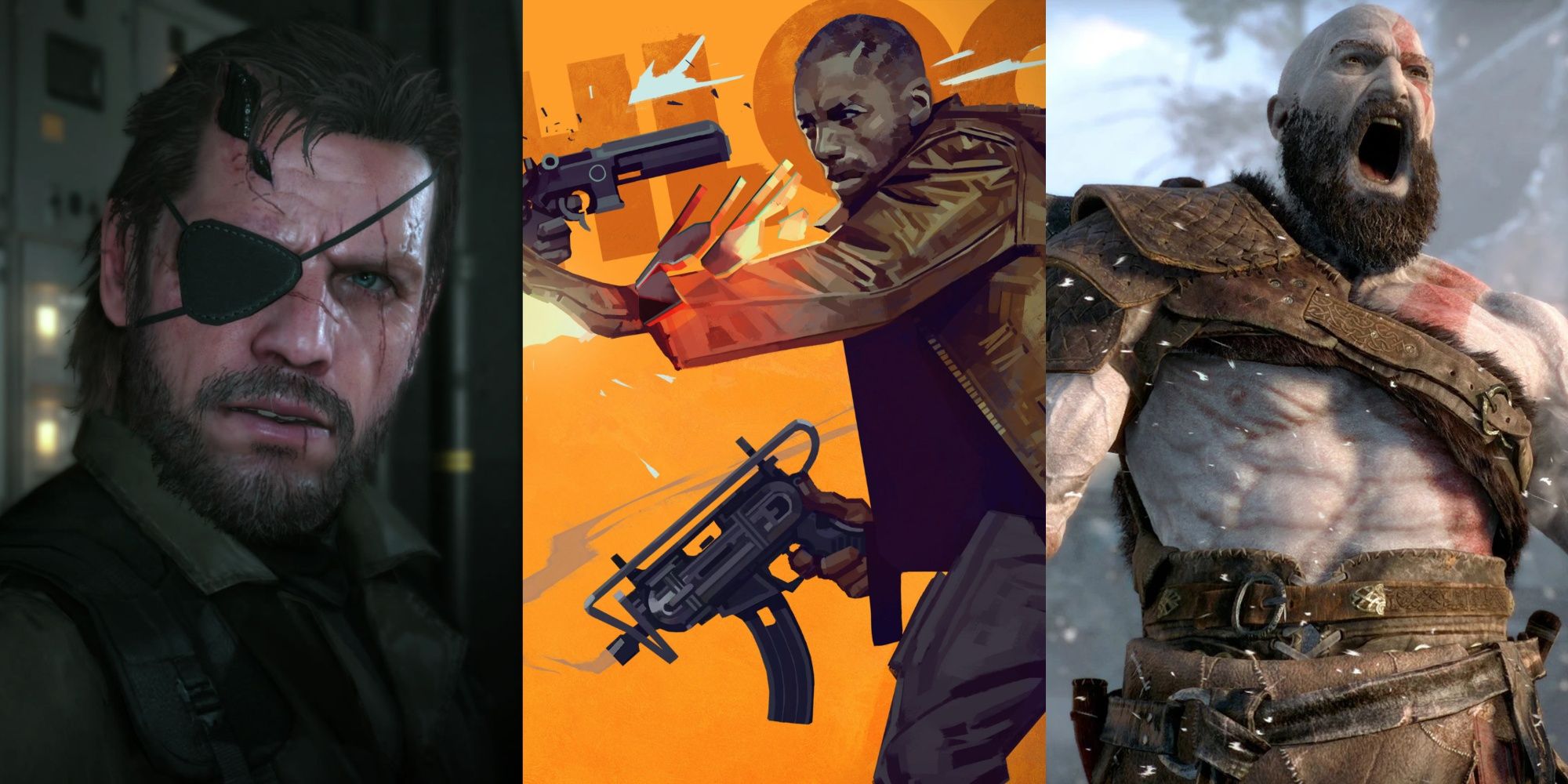Games That Should've Had DLC - Big Boss in Metal Gear Solid 5, Deathloop artwork and Kratos in God of War Ragnarok