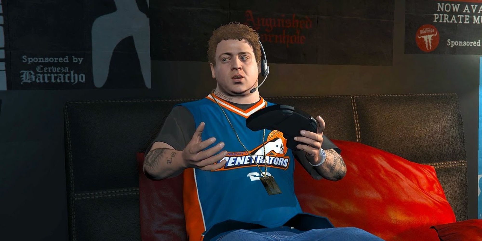 Grand Theft Auto 5 Screenshot Of Jimmy De Santa On Bed Playing Video Game