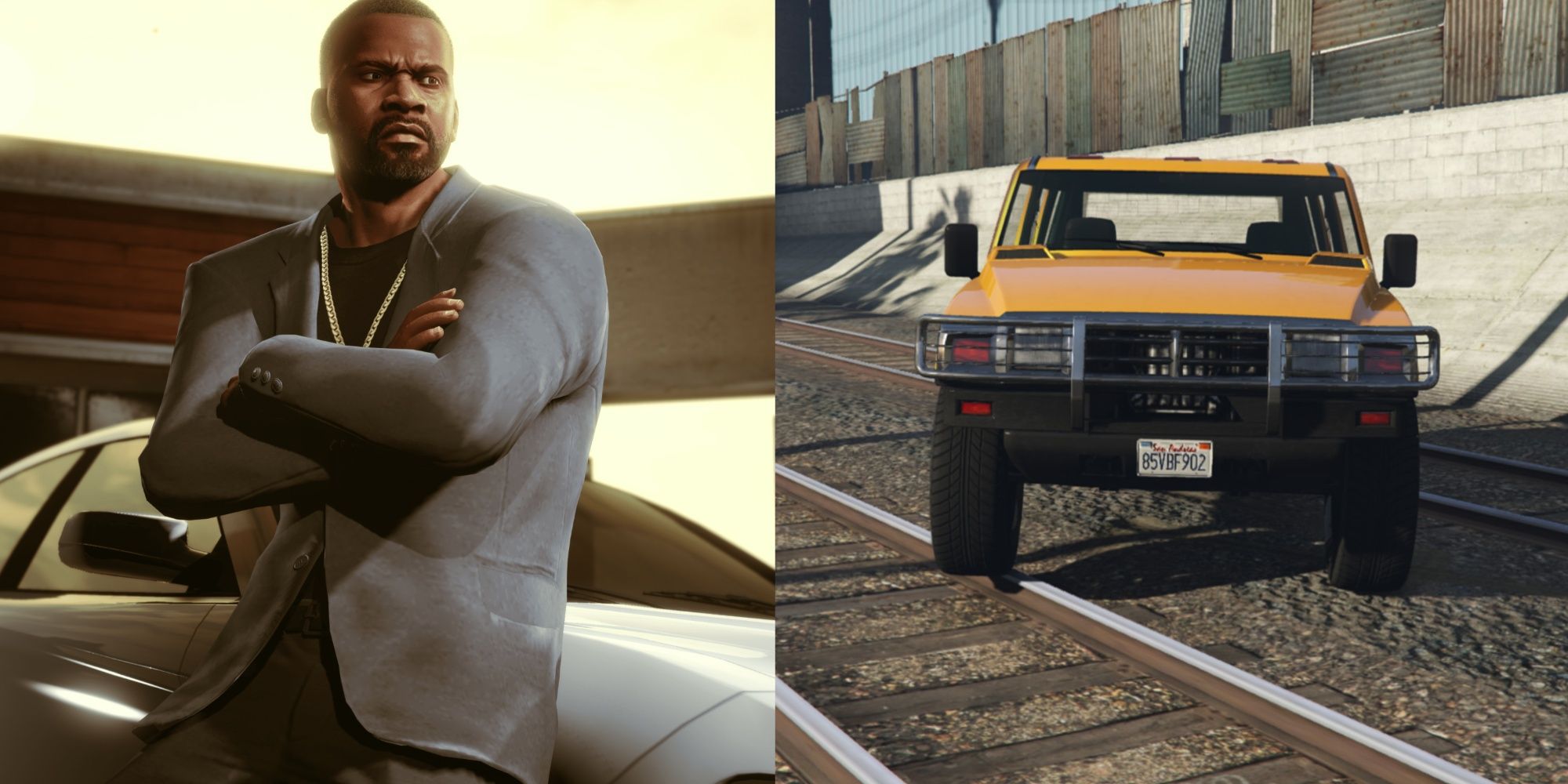 Grand Theft Auto Online Franklin Art Image and Mammoth Patriot In-game Footage
