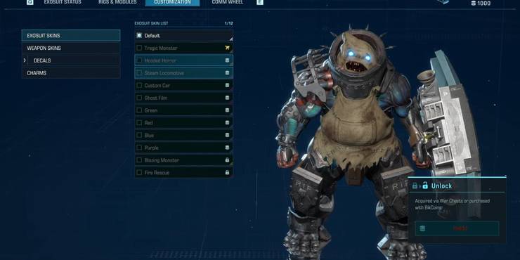 A tanky futuristic Exosuit with a scary scarecrow look