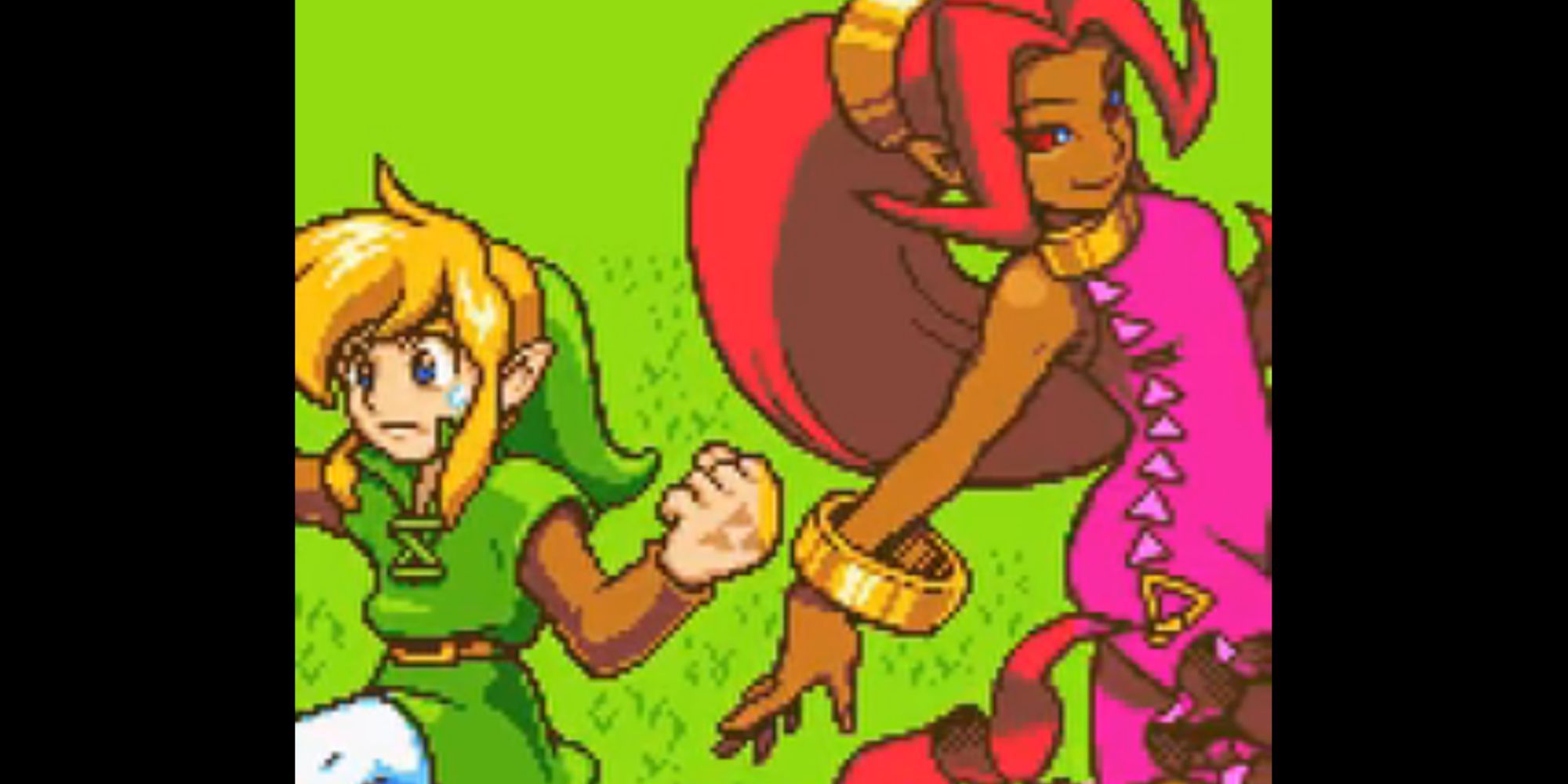 Link awkwardly dances beside Din
