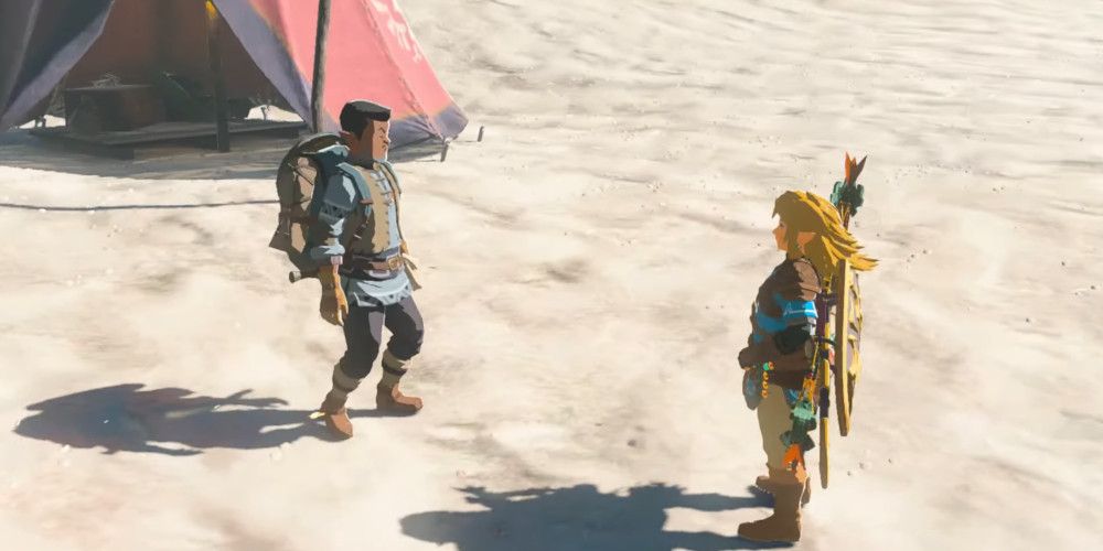 Link and Sesami talking on Eventide Island-1