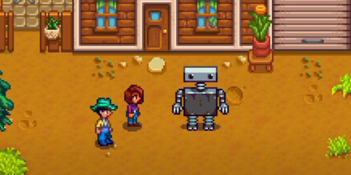 Stardew Valley Player Stood Beside Maru And MarILDA Robot During Heart Event