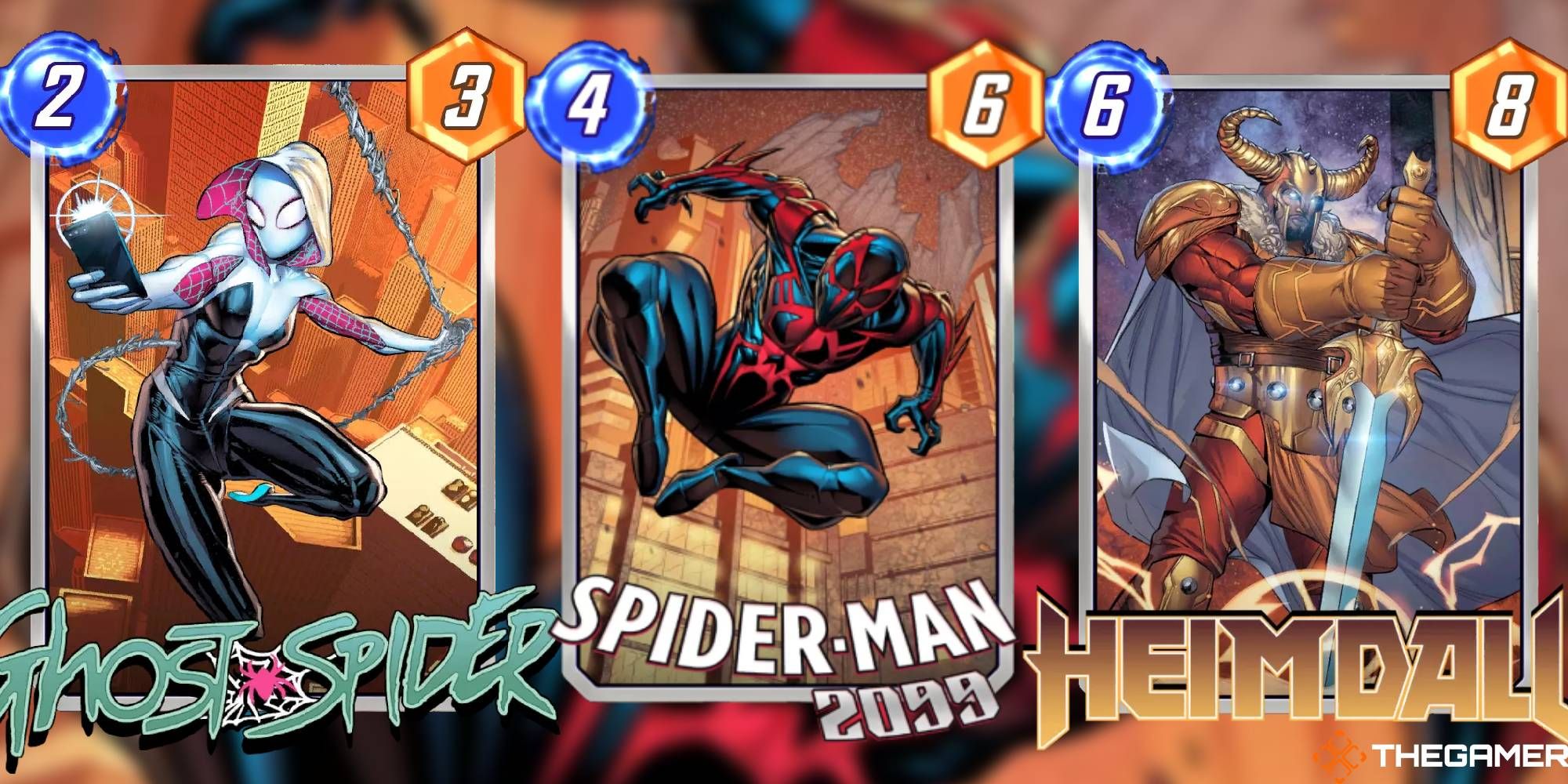 Marvel Snap Spider-Man 2099 Deck Ghost-Spider, Spider-Man 2099, and Heimdall