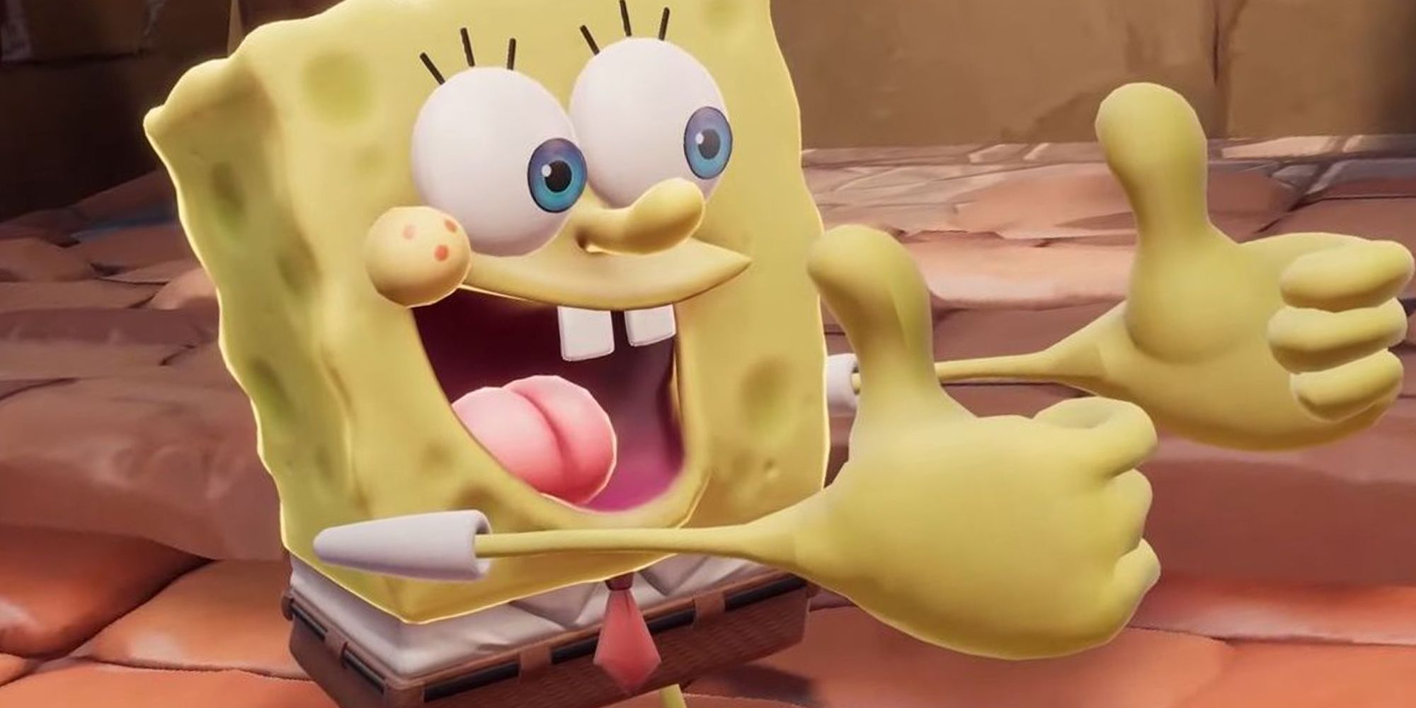 Nick Brawl 2 SpongeBob smiling with both thumbs up