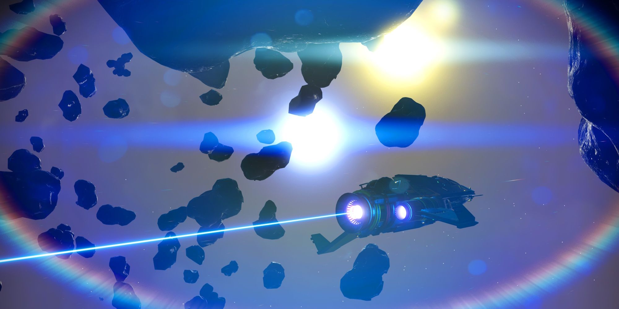 No Man's Sky Ship In Space Lens Flare