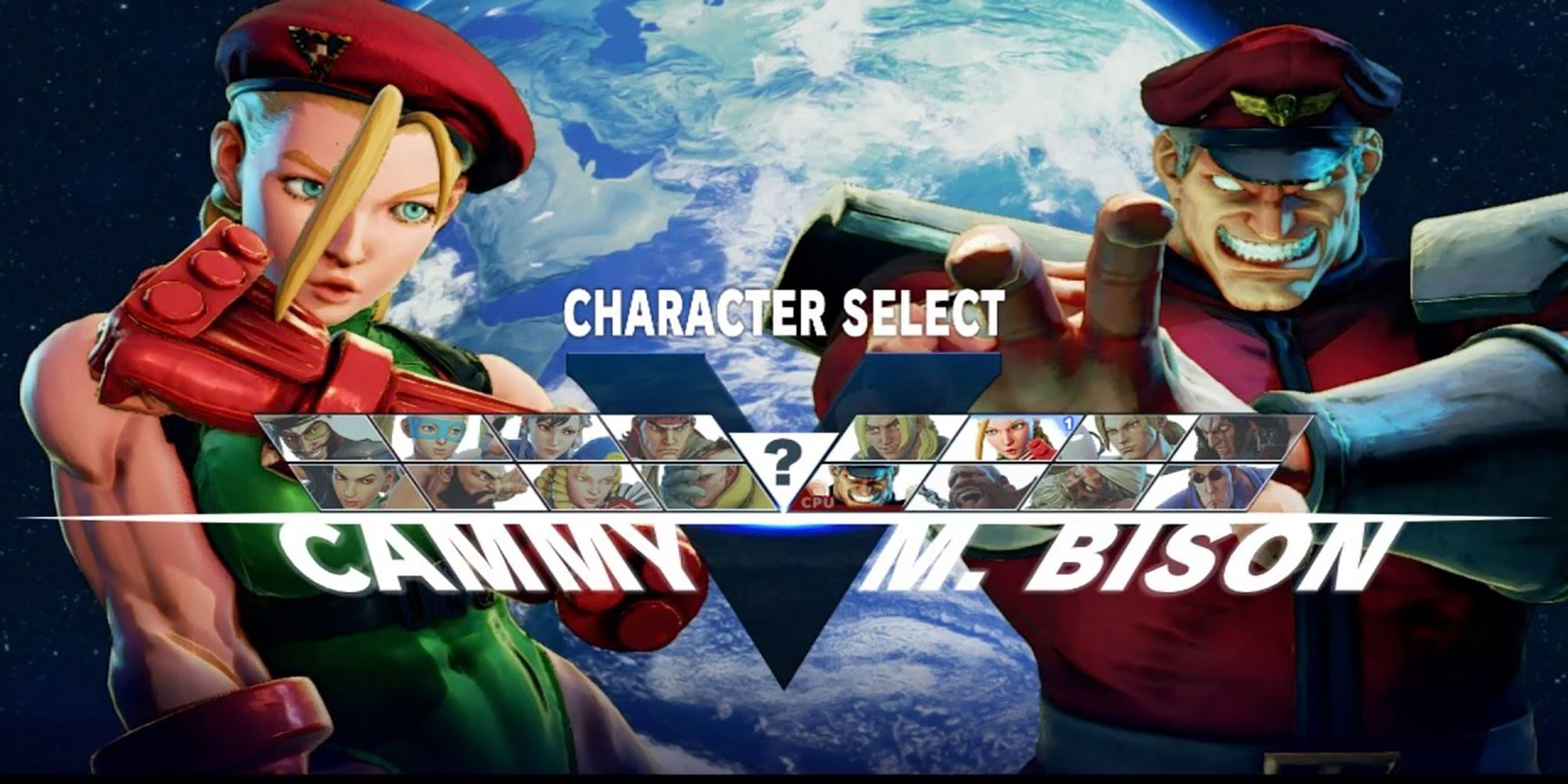 The Original Character Select screen, featuring the global space-view backdrop, from Street Fighter 5.
