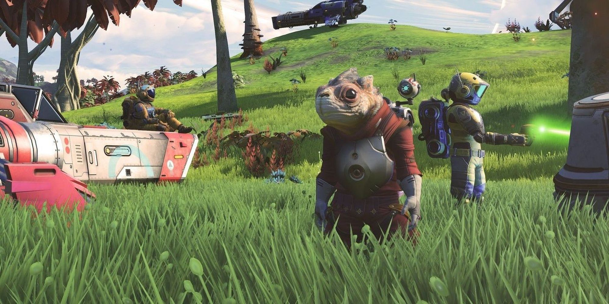 No Man's Sky: Multiple Players Working Together On An Alien Planet