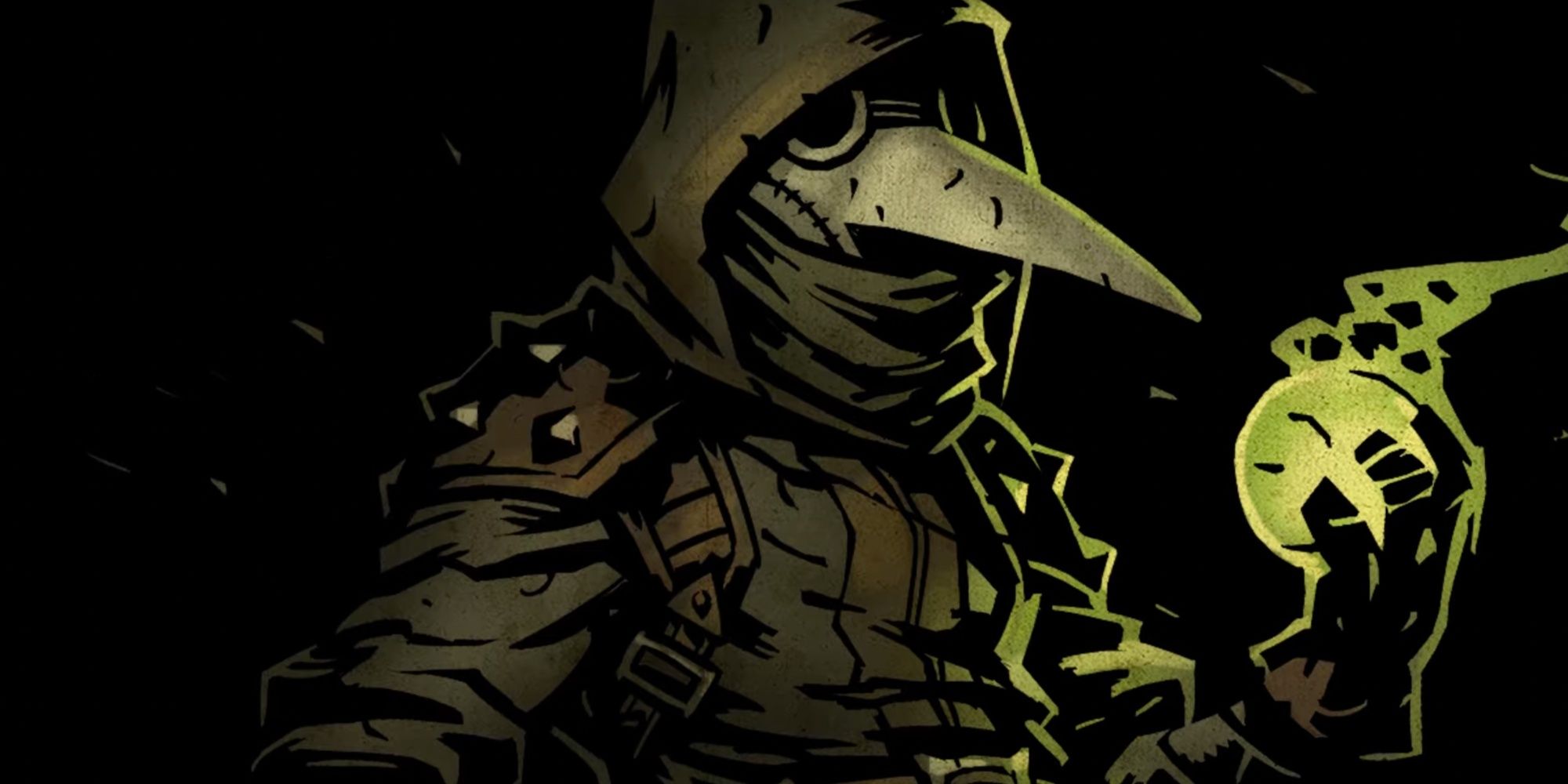 Plague Doctor Holding a Noxious Potion Against a Black Backdrop